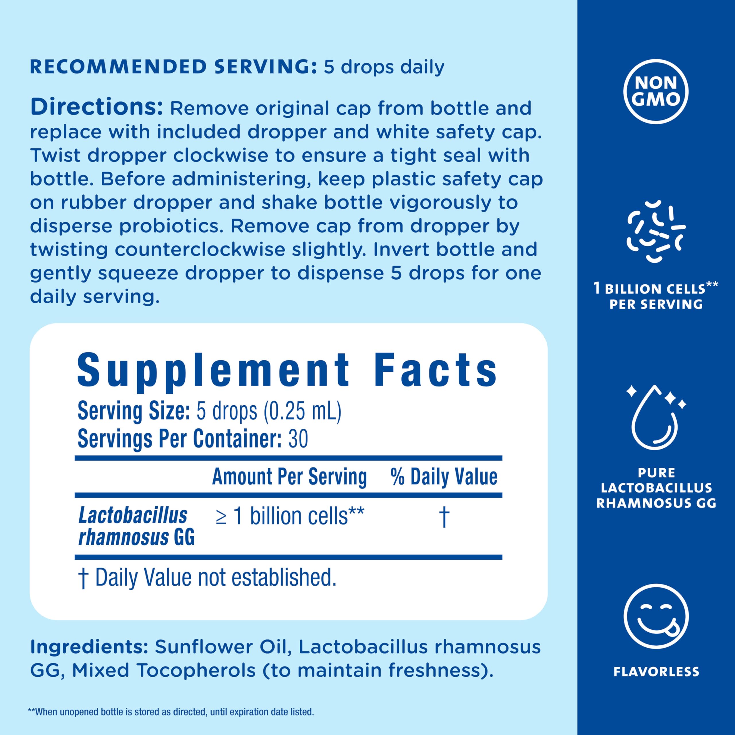 Mommy's Bliss Baby Probiotic Drops Everyday - Gas, Constipation, Colic Symptom Relief - Newborns & Up - Natural, Flavorless, 0.34 Fl Oz