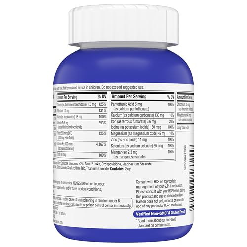 Centrum Nutrient Replenish GLP-1 Nutrition Support Multivitamin for Whole Body Health and Appearance - 180 Tablets, 6 Month Supply
