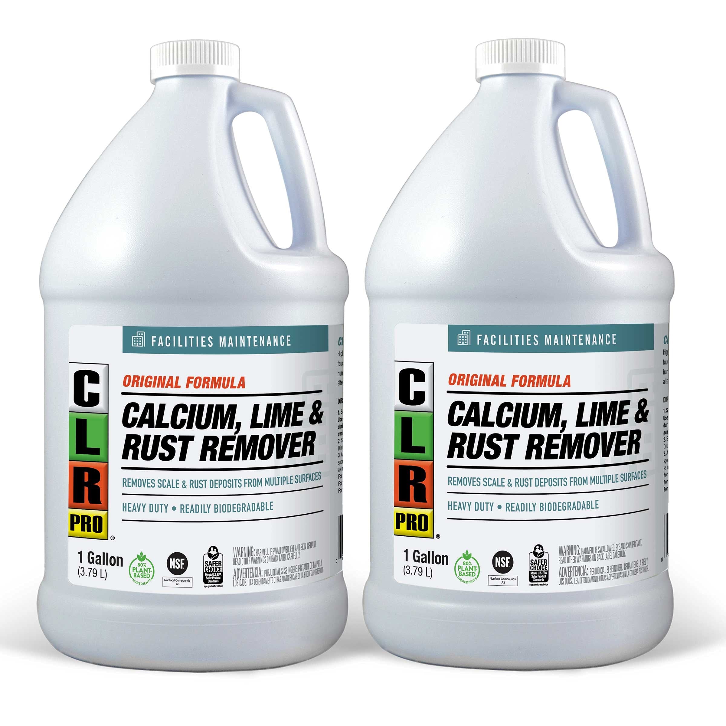 CLR PRO Calcium, Lime and Rust Remover, 1 Gallon Bottle (Pack of 2)