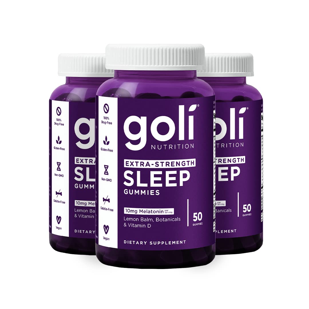 Goli Nutritional Supplement, Extra Strength Sleep Gummy 10mg Melatonin - 150 Count - Gluten-Free, Vegan, Non-GMO, and Gelatin-Free