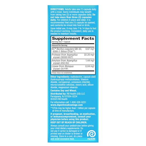 IBS Daily Probiotic Capsules for Digestive Health & Gut Health, Digestive Advantage Probiotics For Men and Women (96 count box) - Digestible Enzymes