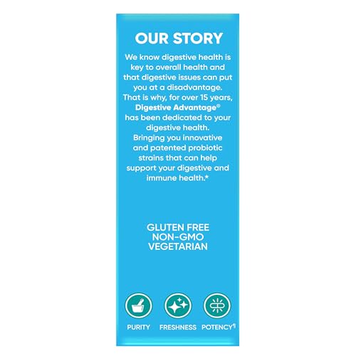 IBS Daily Probiotic Capsules for Digestive Health & Gut Health, Digestive Advantage Probiotics For Men and Women (96 count box) - Digestible Enzymes