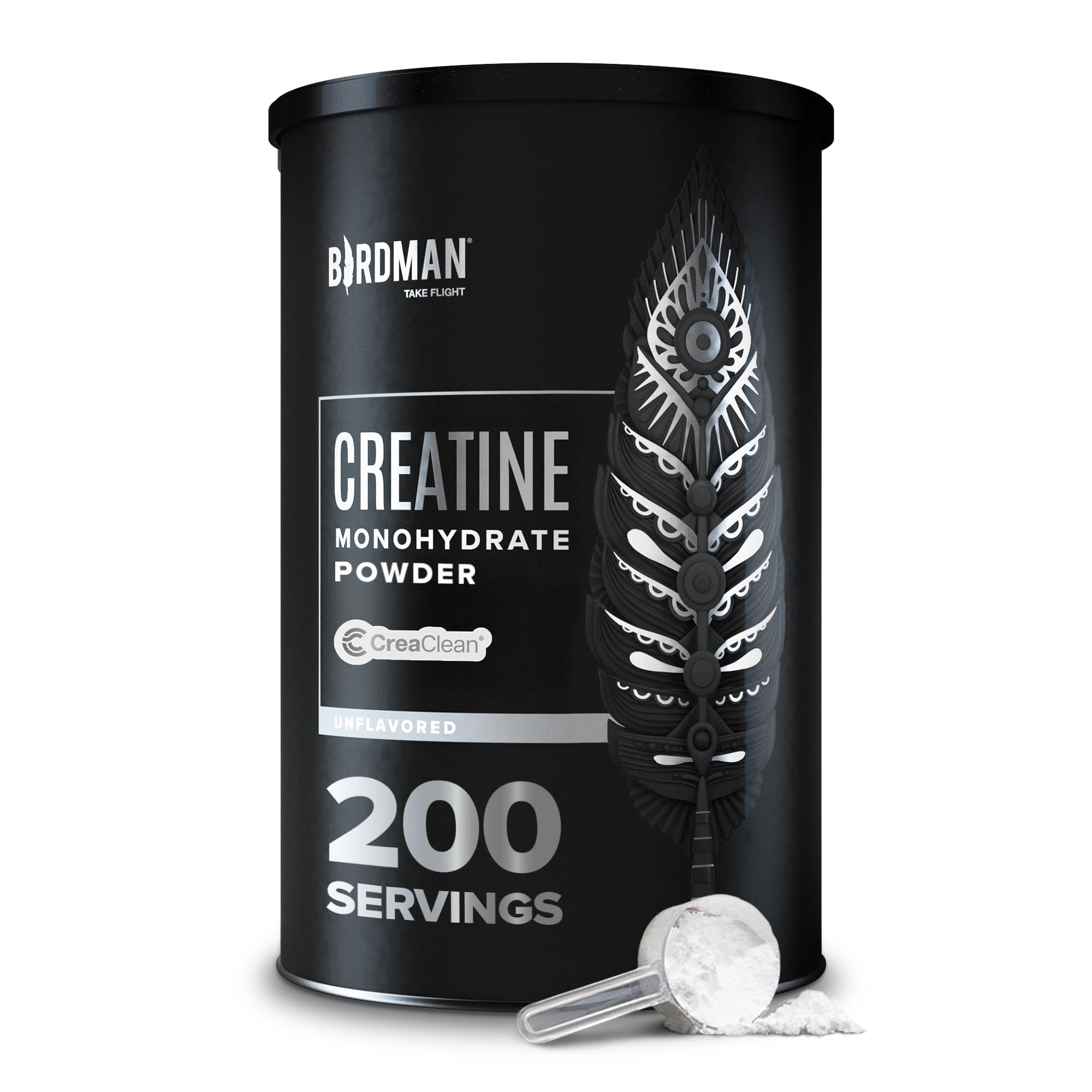 BIRDMAN Micronized Creatine Monohydrate Powder, Muscle Recovery, Caffeine Free, Creatine Pre Workout, Vegan, Post Workout, Gluten Free, Sugar Free | 200 Servings (5 Grams Each) | 2.2lb.