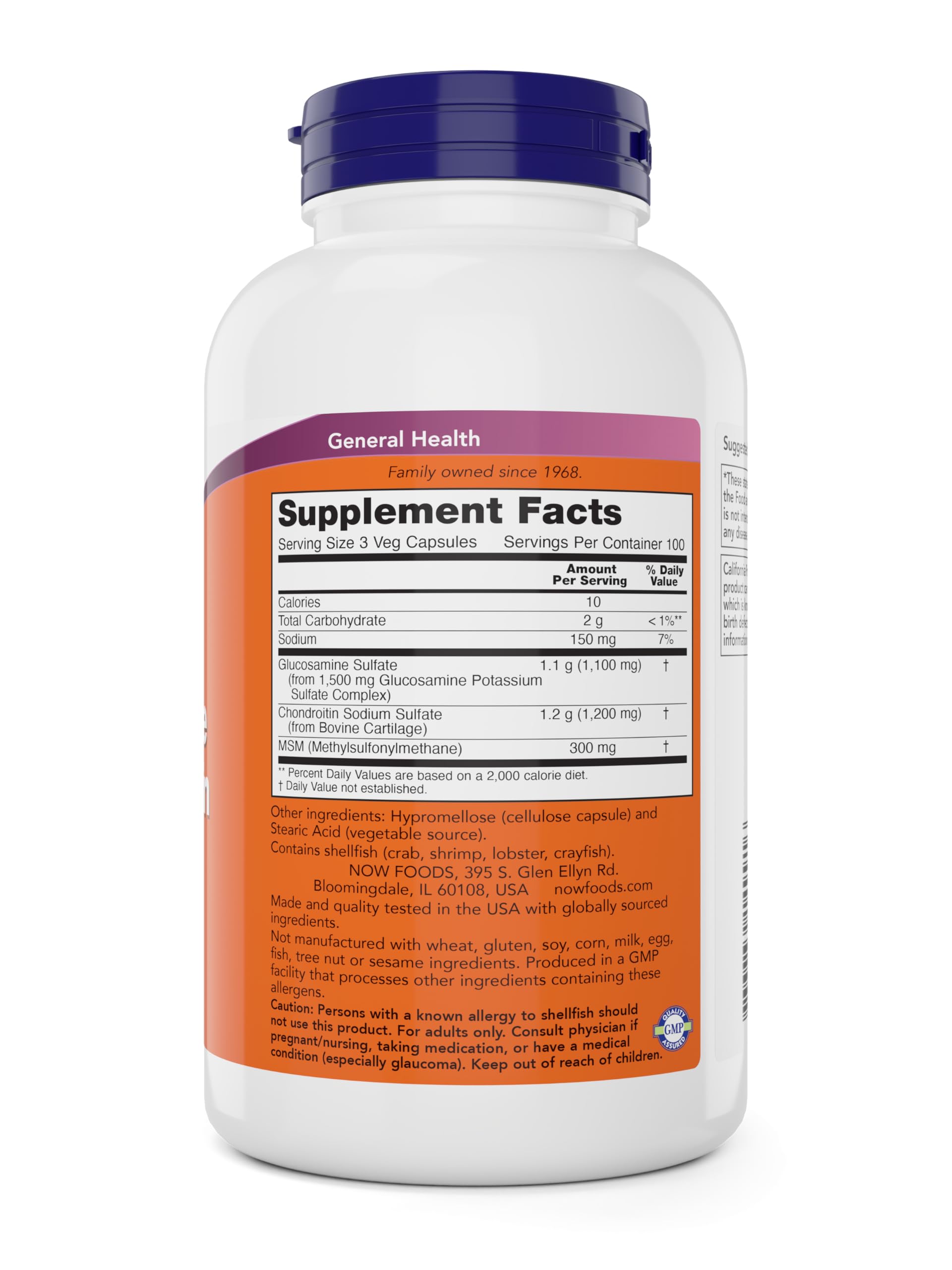 Now Glucosamine & Chondroitin with MSM, 300 Capsules (Pack of 2)