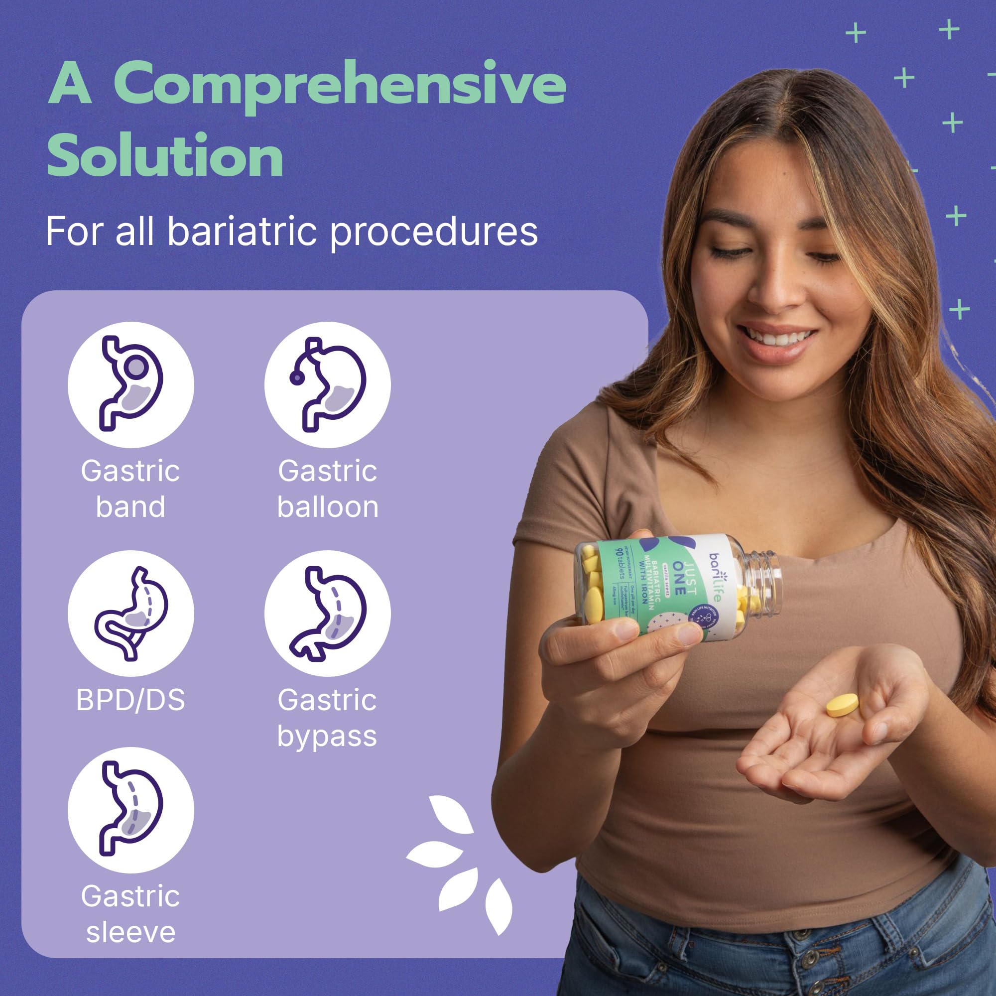 Just One - Once Daily Bariatric Multivitamin with Iron, 90 Count for Gastric Sleeve and Gastric Bypass