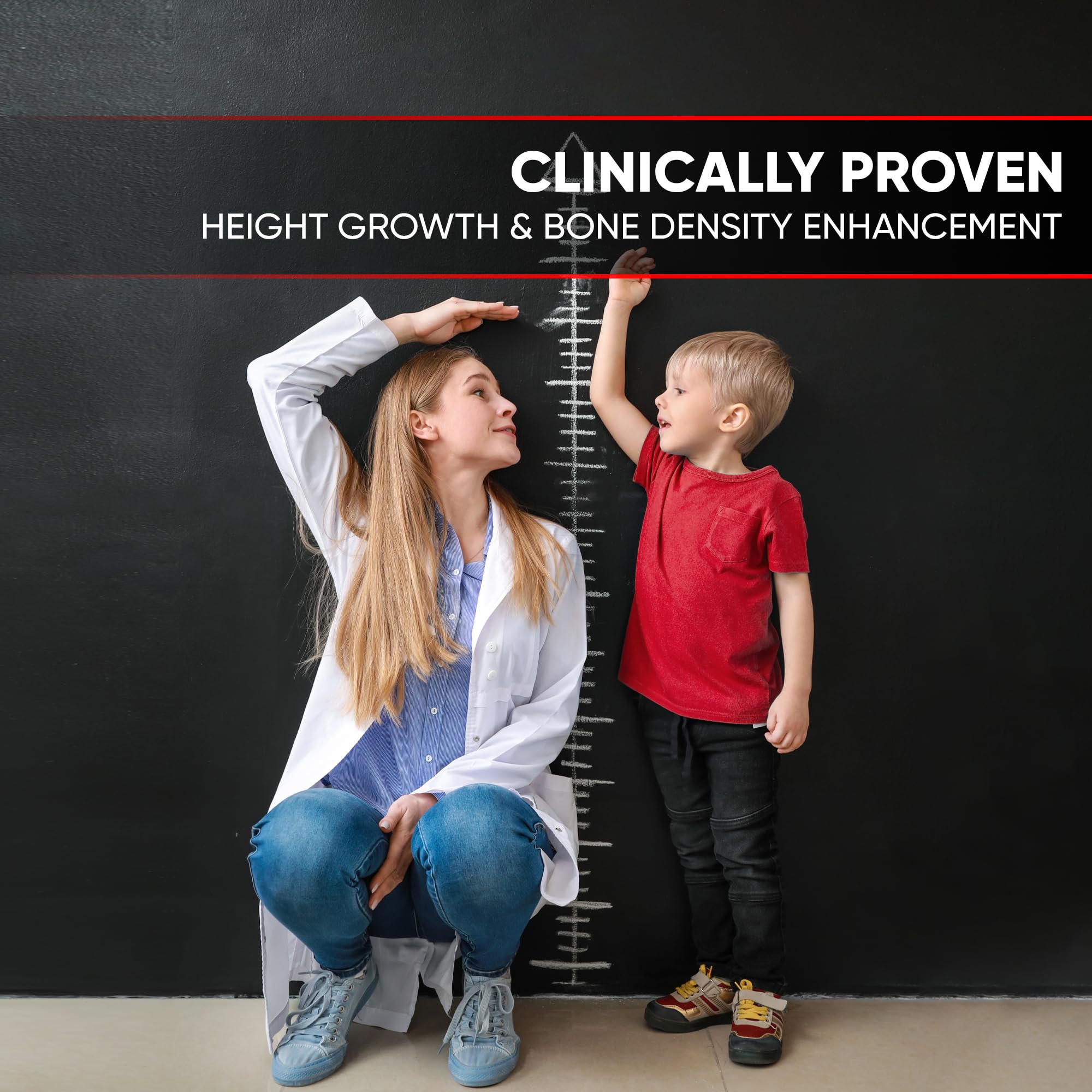 BIOTEQUELAB Height Growth Increase Gummies Vitamins, Grow Tall Supplement, Calcium, Magnesium, Zinc, Ashwagandha, Glucosamine Multivitamin for Teens, Kids, Adults