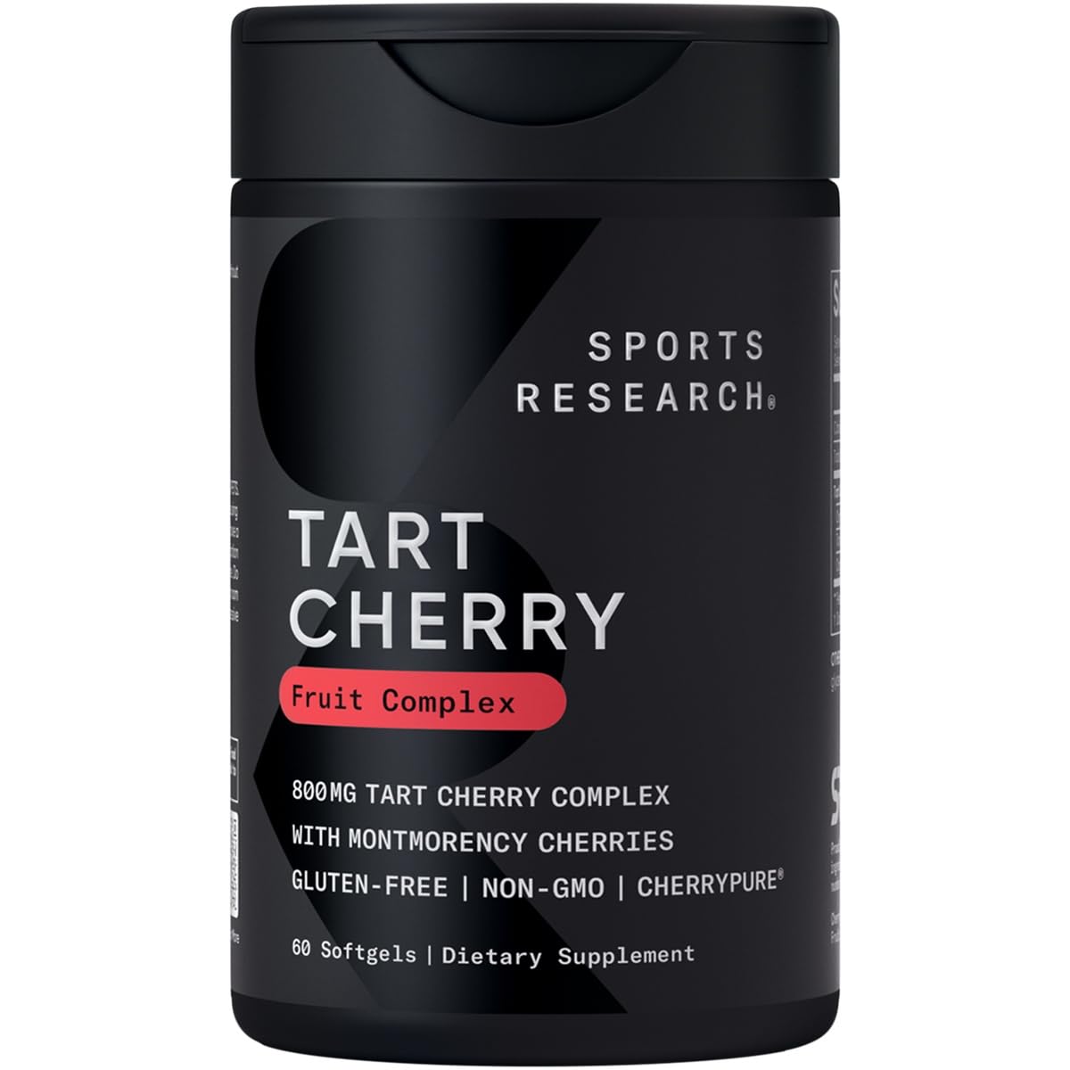 Sports Research Tart Cherry Capsules - Made from Montmorency Tart Cherries - Non-GMO & Gluten Free - 60 Liquid Softgels