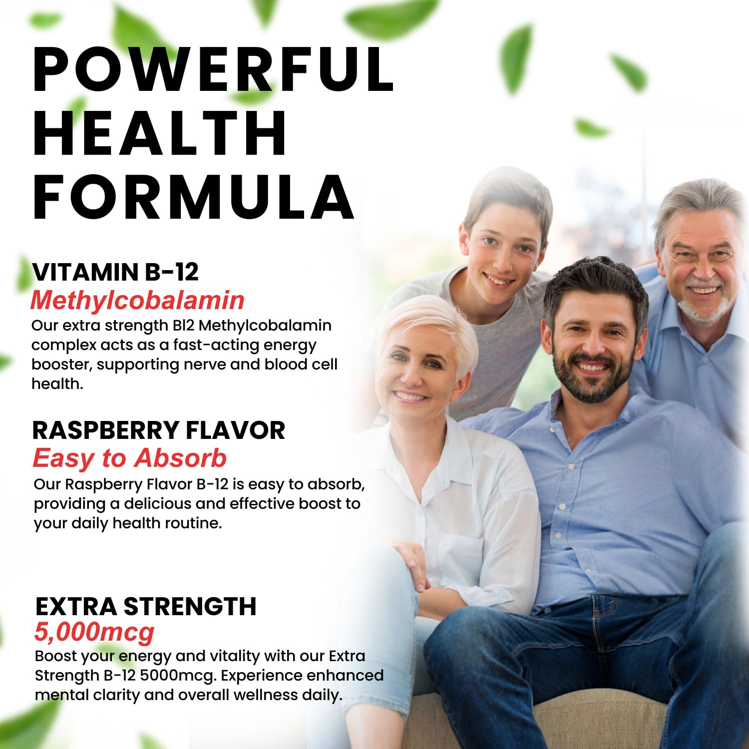 VITBOOST Vegan Liquid B-12 Drops – 60 x 5000 mcg Extra Strength Raspberry Flavored Vitamin B12 Liquid Methylcobalamin sublingual Supplement | Designed to Maximize Absorption & Energy | Gluten Free