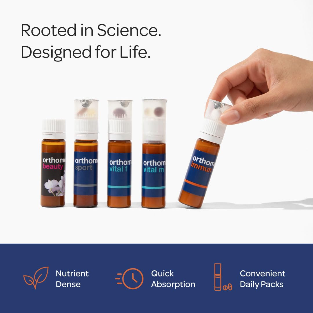 Orthomol Immun, Immune Support Supplement, Daily Immune System Booster, Vitamins A, B, C, D, E, Zinc, Selenium & Iodine, 30-Day Supply of Tablets & Drinkable Vials