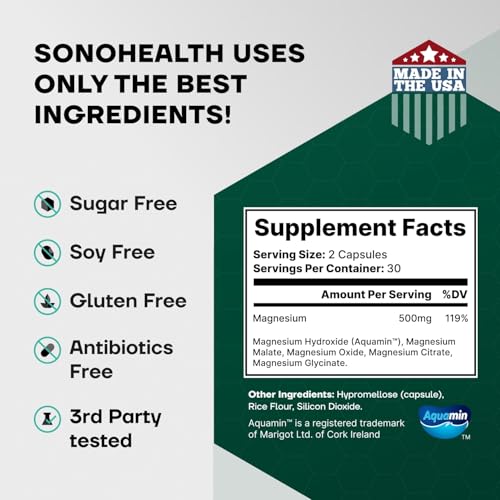 Spectrum 5 Magnesium Complex for Women & Men | Patented Aqua-Ionic® 5X Absorption Technology | 500mg Glycinate, Citrate, Malate + 72 Trace Minerals | Deep Sleep, Leg Cramp Relief & Calm | Non-Laxative