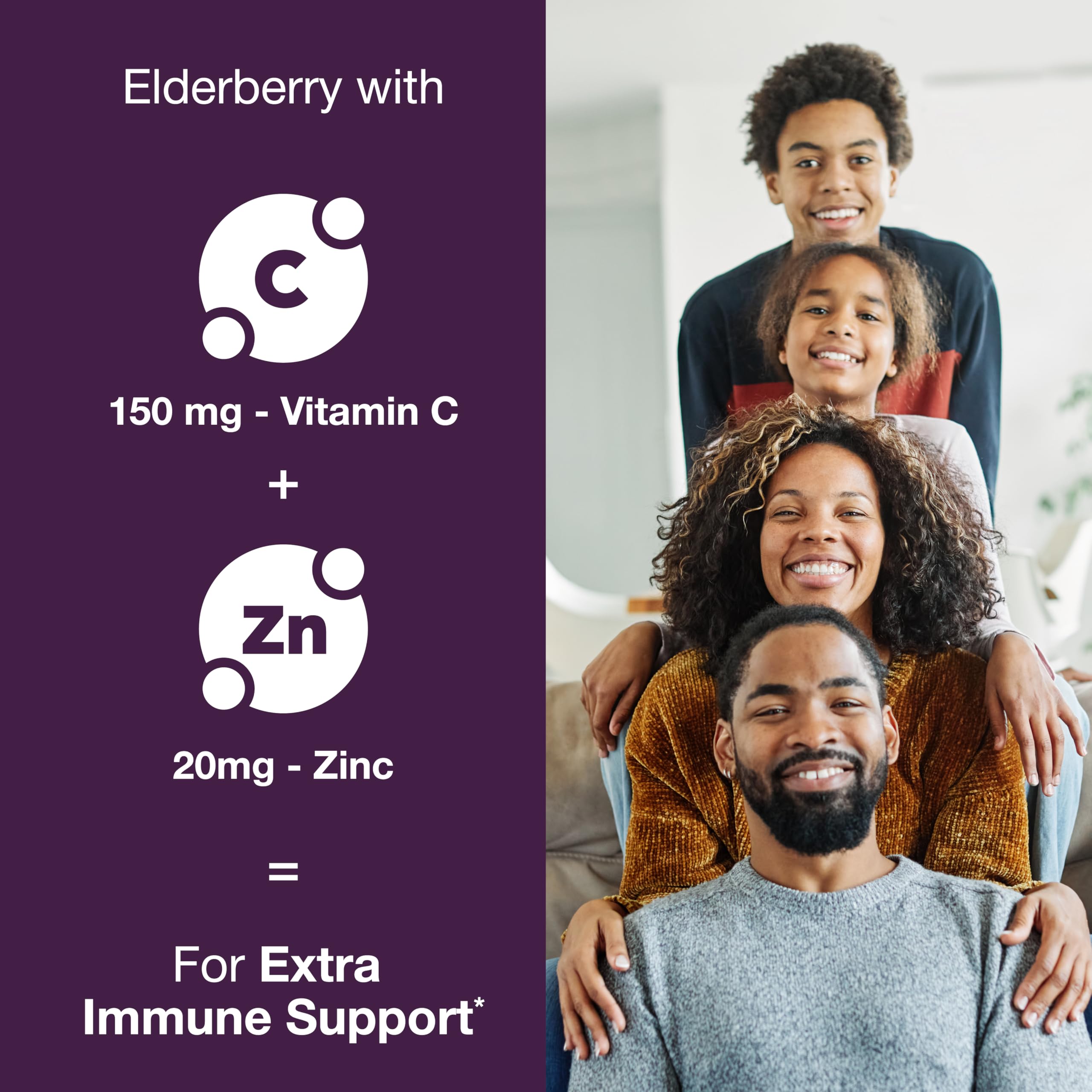 Elderberry Vitamin C and Zinc Capsules for Adults | 240 Count with Quercetin & Vitamin D3 | 6-in-1 Immune Support Supplement Pills | Sambucus Black Elderberry Natural Immunity Vitamins | Made in USA