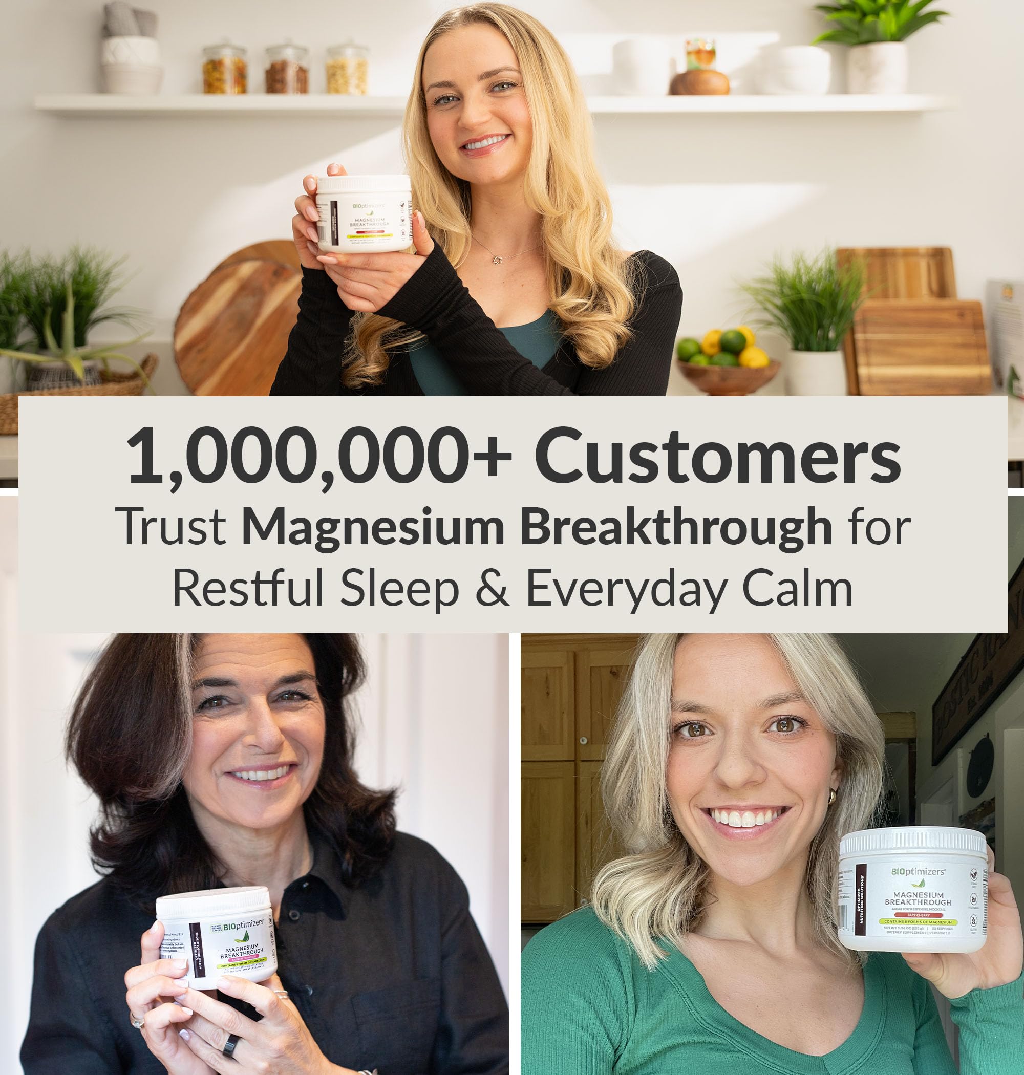 BIOptimizers Magnesium Breakthrough Drink - 8 Forms of Magnesium, Electrolytes, Sleep Health, Stress, Muscle Recovery, Heart Support | Glycinate, Citrate, Malate- Banana Mango