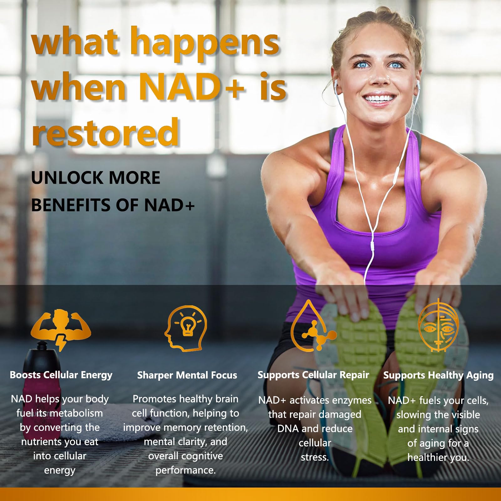 UNcena NAD Supplement 1500mg - Liposomal NAD+ Nicotinamide Riboside with Resveratrol, NAD Plus Boosting - Support Cellular Health, Stamina & Healthy Aging for Women & Men- 120 Capsules