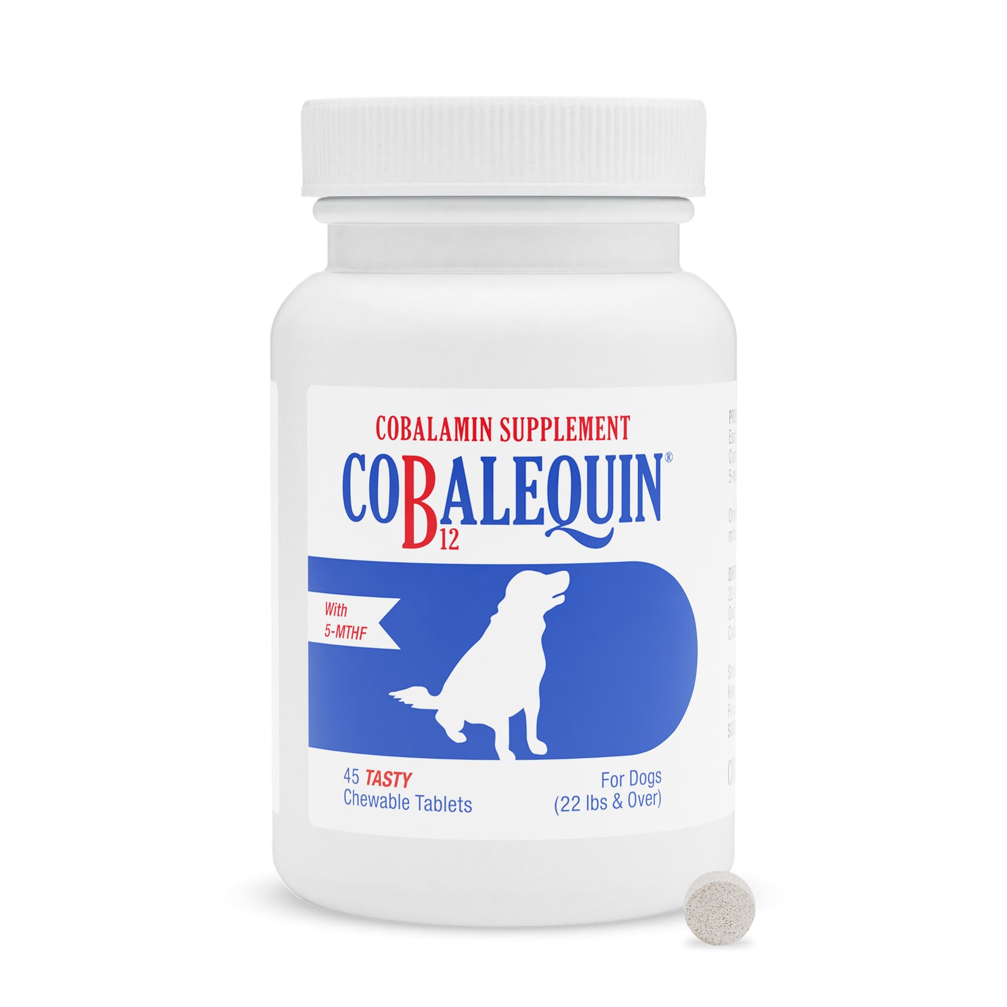 Nutramax Laboratories Cobalequin B12 Supplement for Medium to Large Dogs, 45 Chewable Tablets, Hydrolyzed Chicken, 2.08 ounces