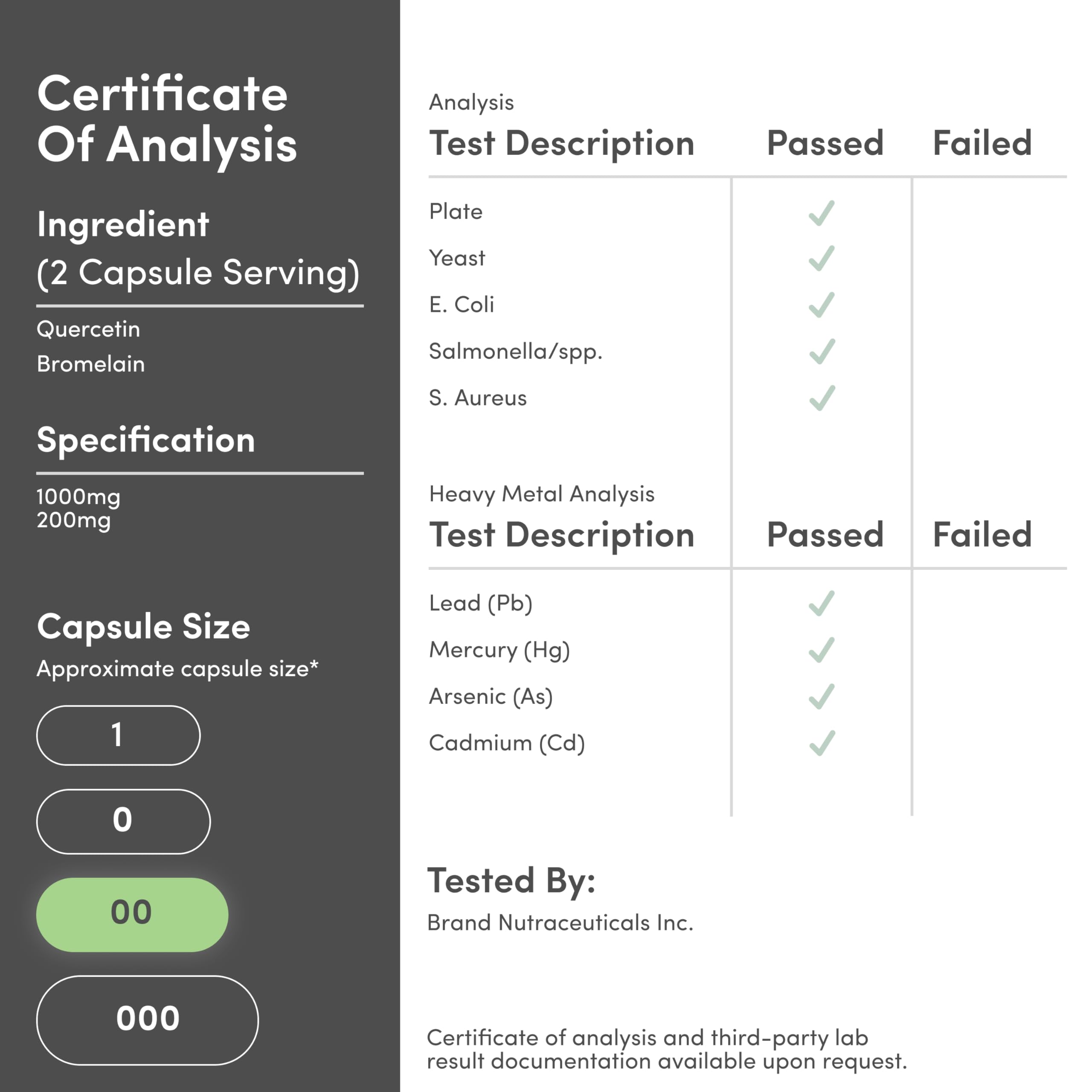 Quercetin with Bromelain - 120 Count (1,200mg Servings) Immune Health Capsules - Supports Healthy Immune Functions in Men and Women (Vegan Safe, Third Party Tested, Gluten Free) by Double Wood