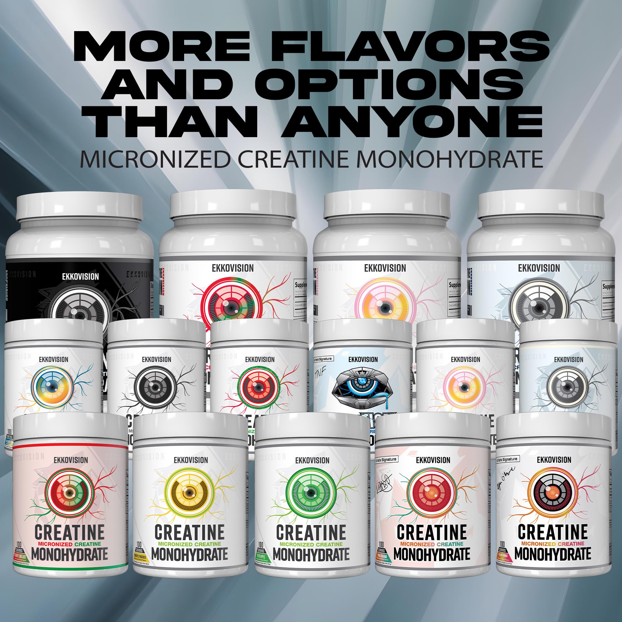 Ekkovision Creatine Monohydrate Powder, Micronized, Pink Lemonade, Pre Workout & Post Workout Supplement for Men and Women, Energy Support, Easy to Mix in Shakes, Smoothies & Beverages, 100 Servings