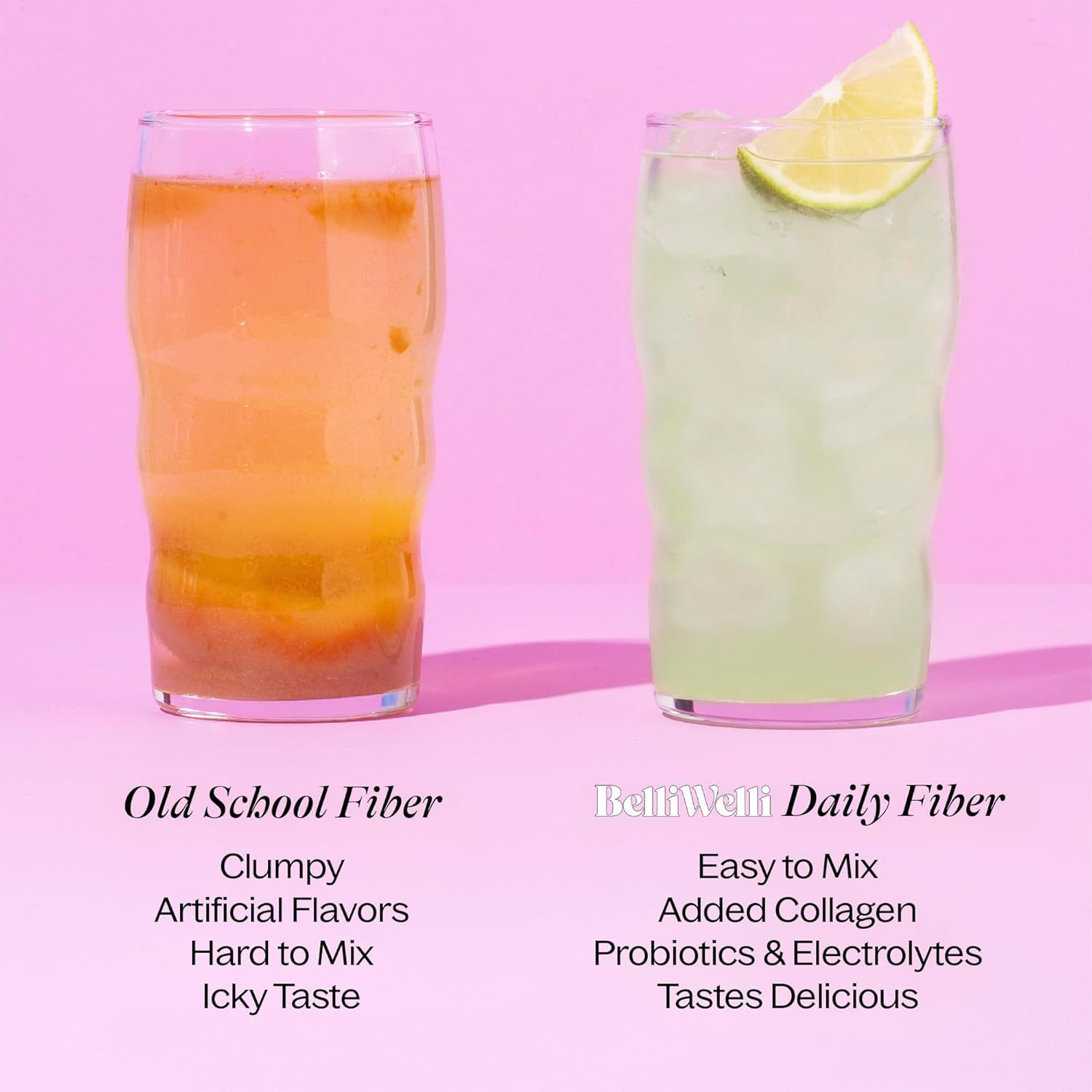 Belli Welli Daily Fiber Supplement Packets with Collagen, Probiotics & Electrolytes | Single Serve Packets for Gut Health, Digestion & Debloating | Variety | 10 Count