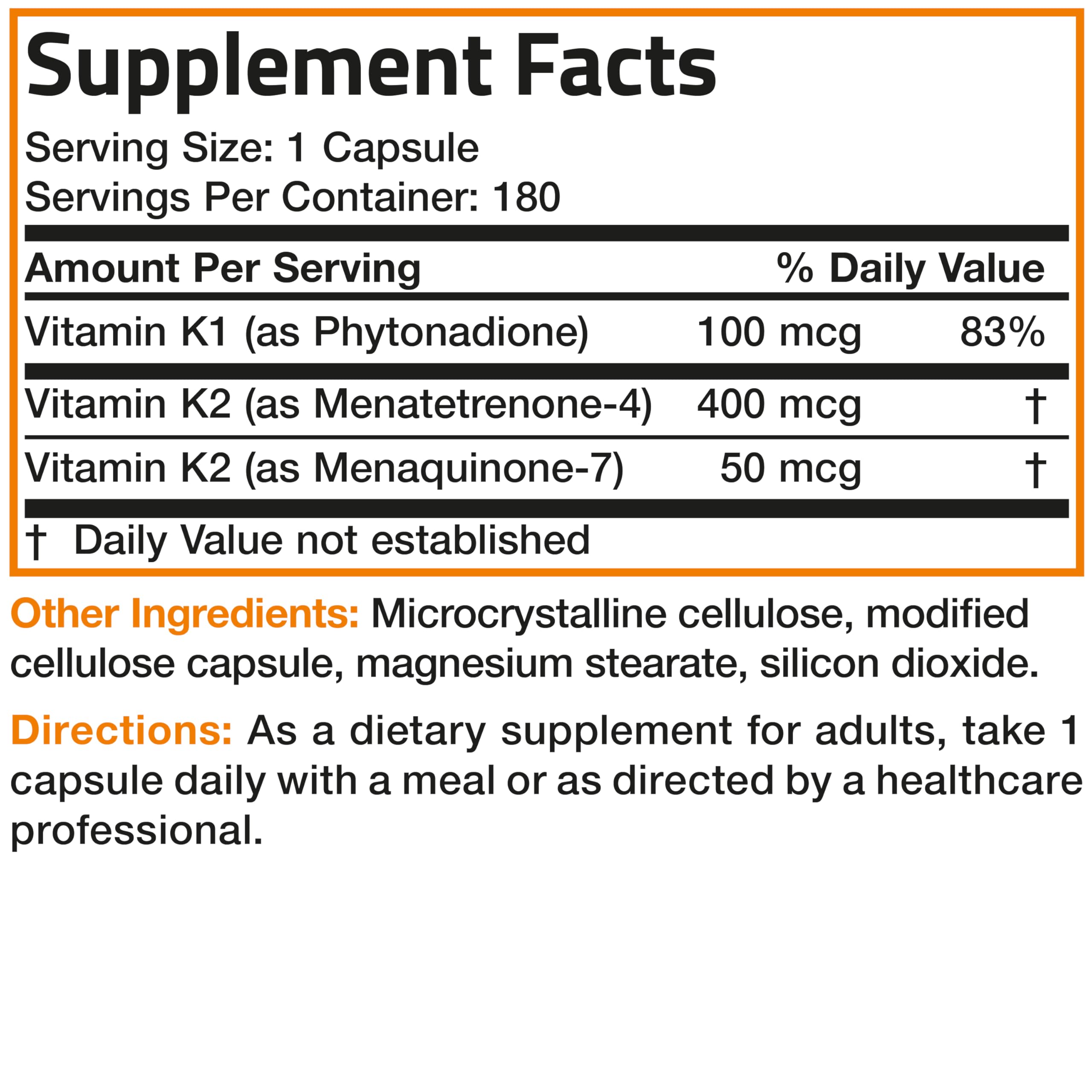 Vitamin K Triple Play (Vitamin K2 MK7 / Vitamin K2 MK4 / Vitamin K1) Full Spectrum Complex Vitamin K Supplement, 180 Capsules