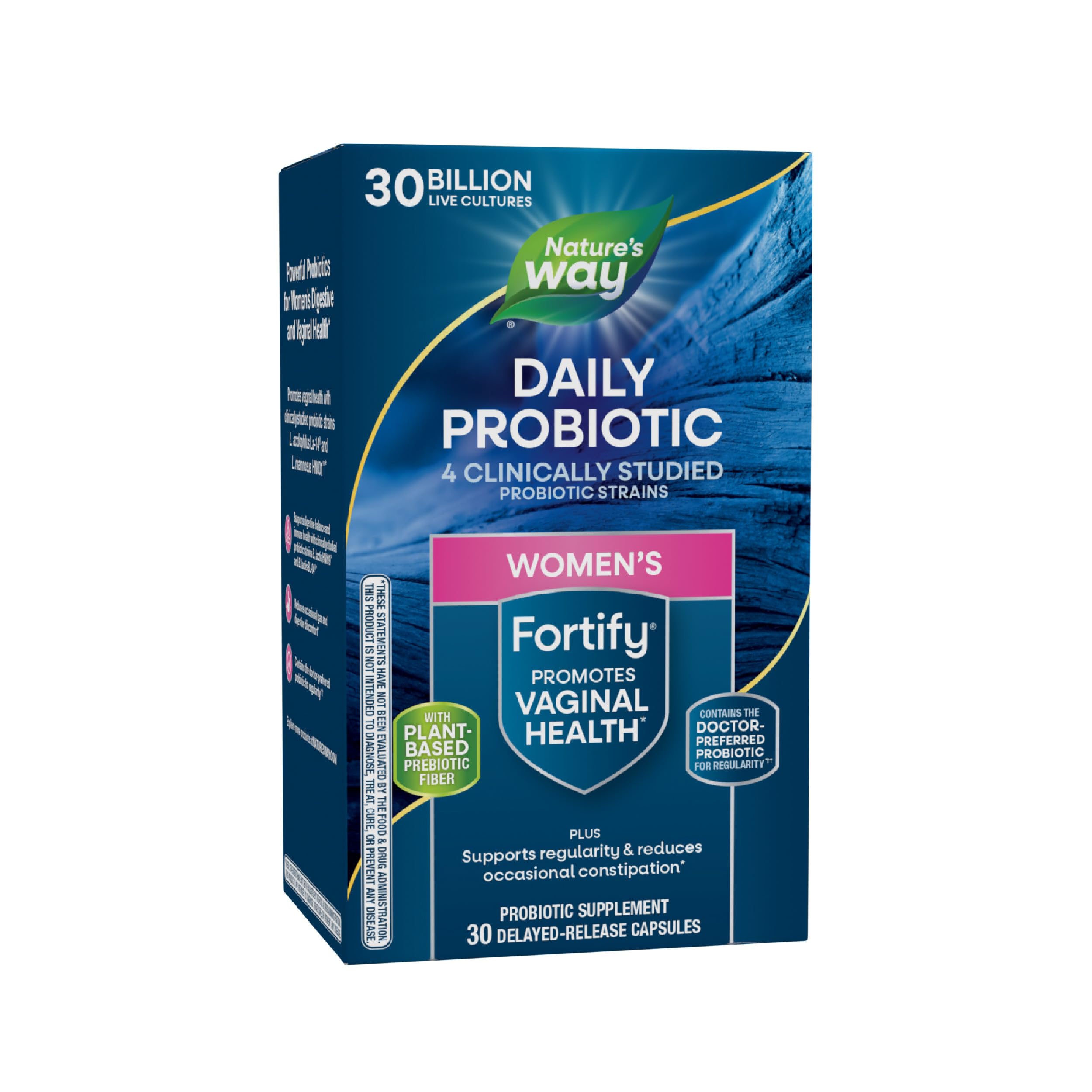 Nature’s Way Fortify Women’s Probiotic, 30 Billion Live Cultures, 11 Strains, Prebiotic, 30 Capsules