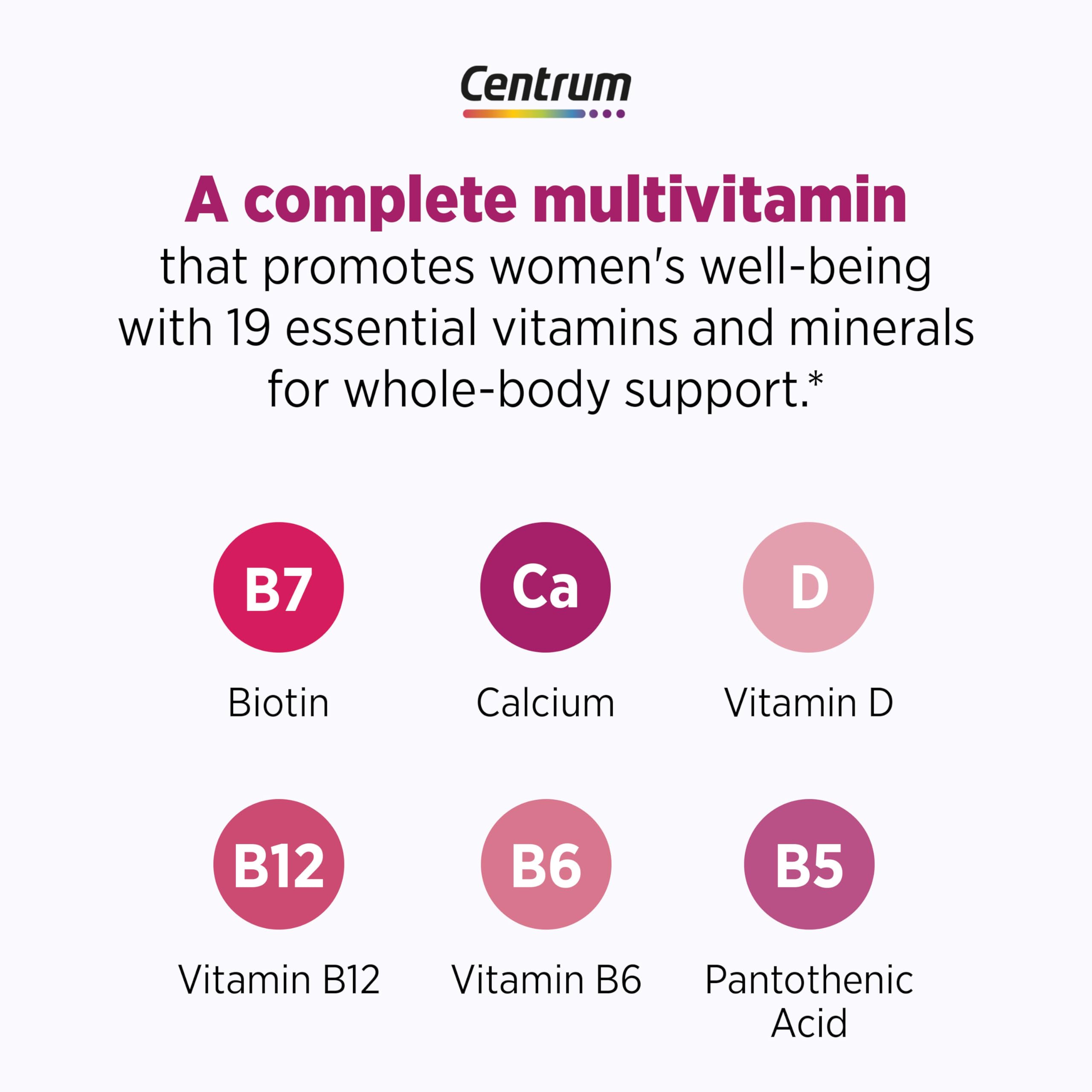 Centrum Complete Multivitamin Supplement + Hot Flash Support Menopause Support Tablets, with Clinically Studied geniVida, 30 Count