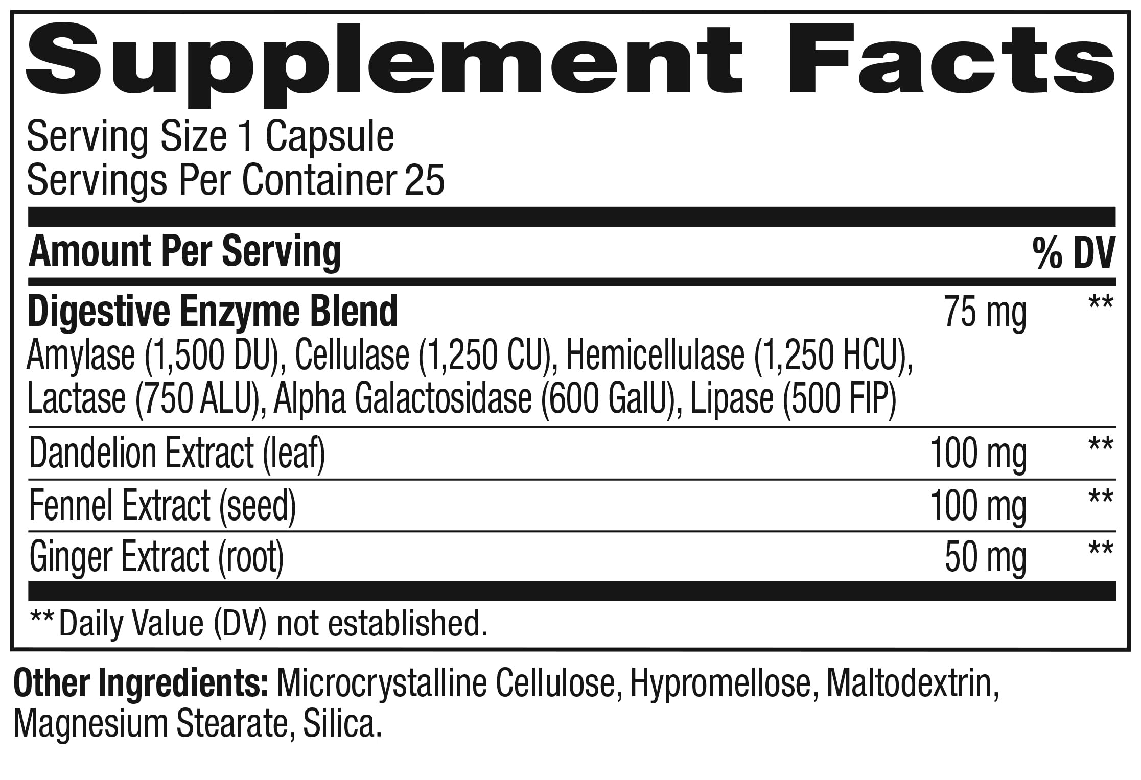 OLLY Beat The Bloat Capsules, Digestive Support Enzymes, Supplement for Women - 25 Count