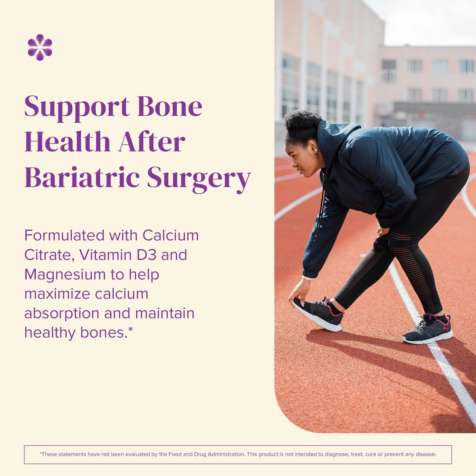 BariMelts Calcium Citrate with Vitamin D3 & Magnesium, 120 Smooth-Dissolving Tablets (1-Month Supply), Bariatric Calcium Supplements for Women, Natural Berry Flavor​