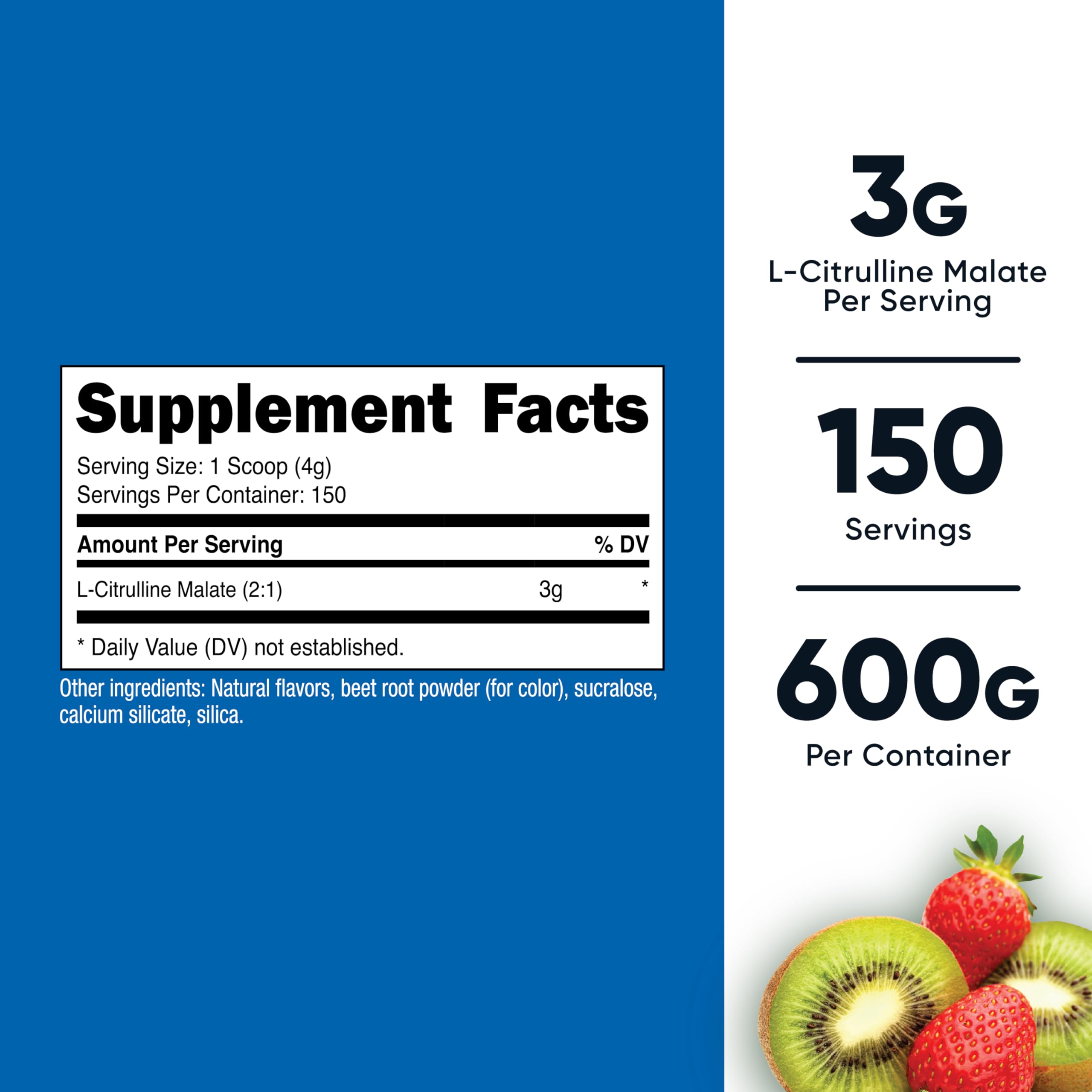 Nutricost L-Citrulline Malate 2:1 (600 Grams) (Strawberry Kiwi)