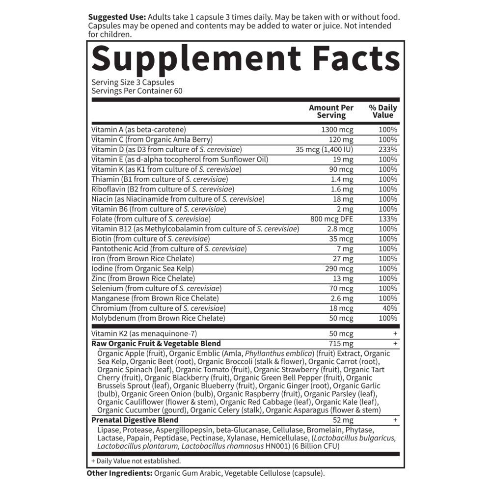 Garden of Life Vitamin Code®, RAW Prenatal™, 180 Vegetarian Capsules