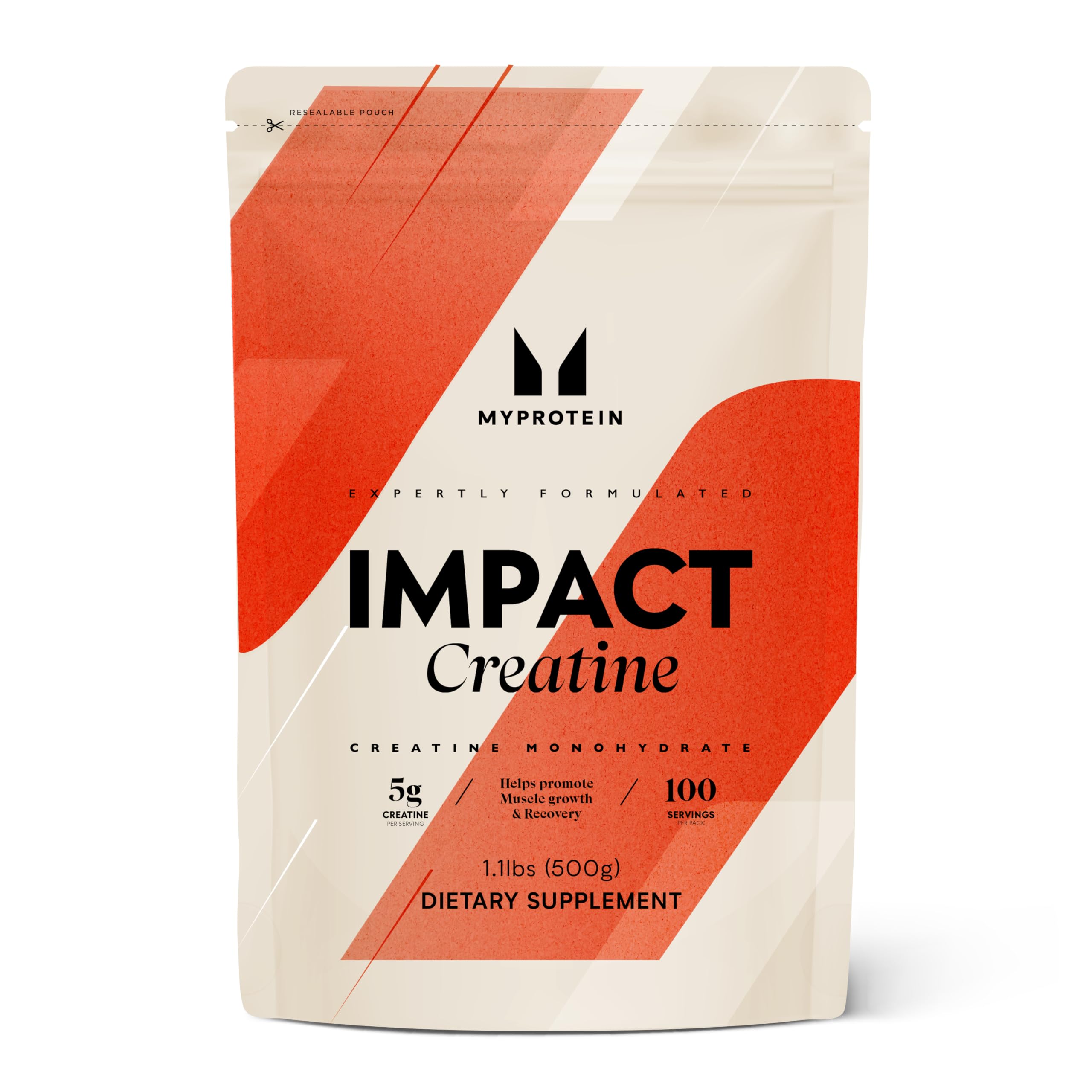 Myprotein Creatine Monohydrate Powder, 100 Servings (1.1lbs), Pure Unflavored Creatine Powder, Post/Pre Workout Supplement for All Sports & Exercises