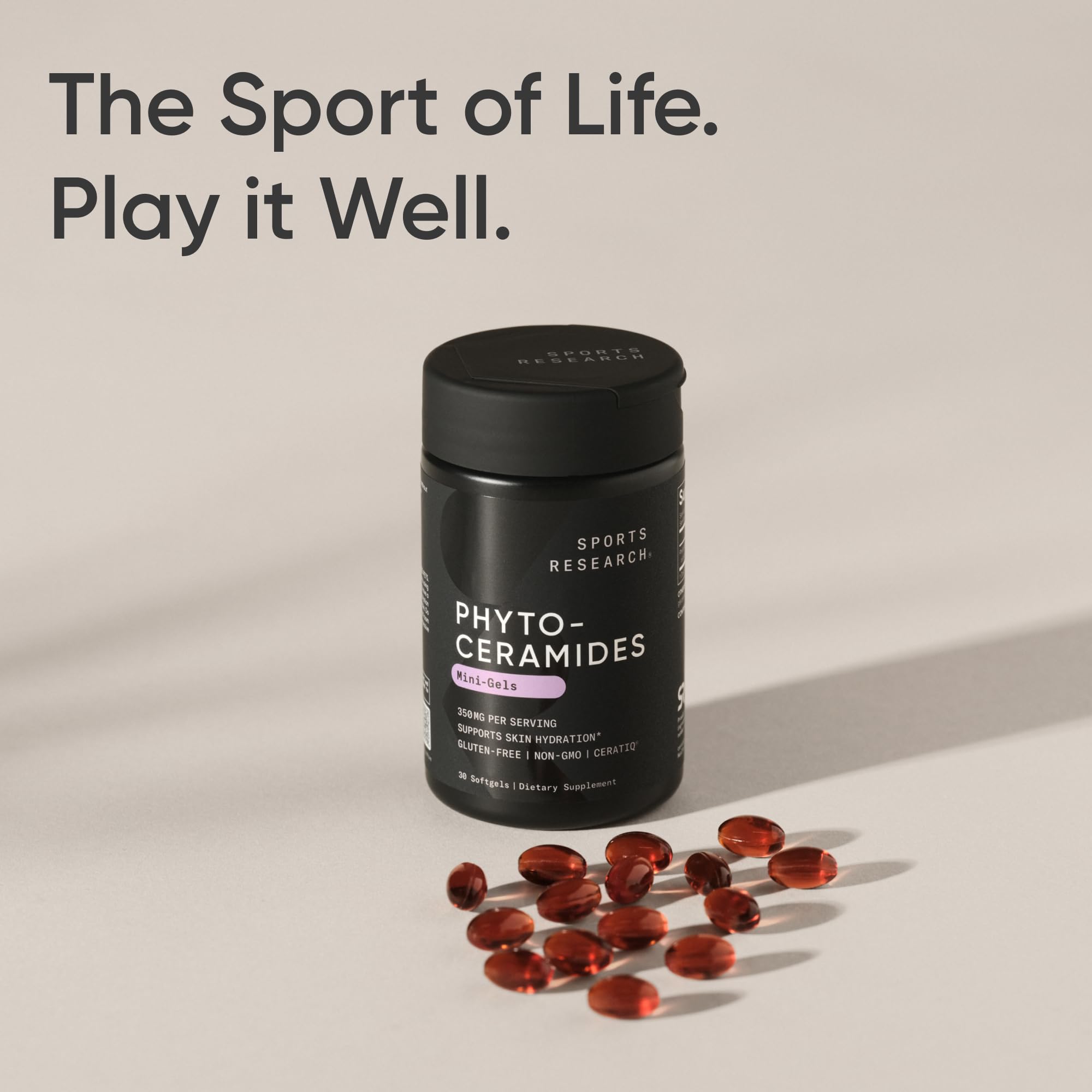 Phytoceramides 350mg per softgel - Plant Derived Ceramides for Healthy Skin and Hydration - Non GMO with No Fillers or Synthetic Vitamins - 30 Liquid softgels