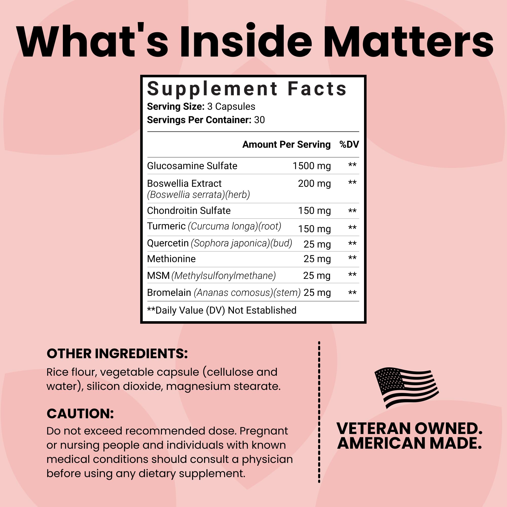 Luma Nutrition Glucosamine Chondroitin MSM - Turmeric, Boswellia - Premium Supplement - for Men and Women - Joint Supplement - 90 Capsules