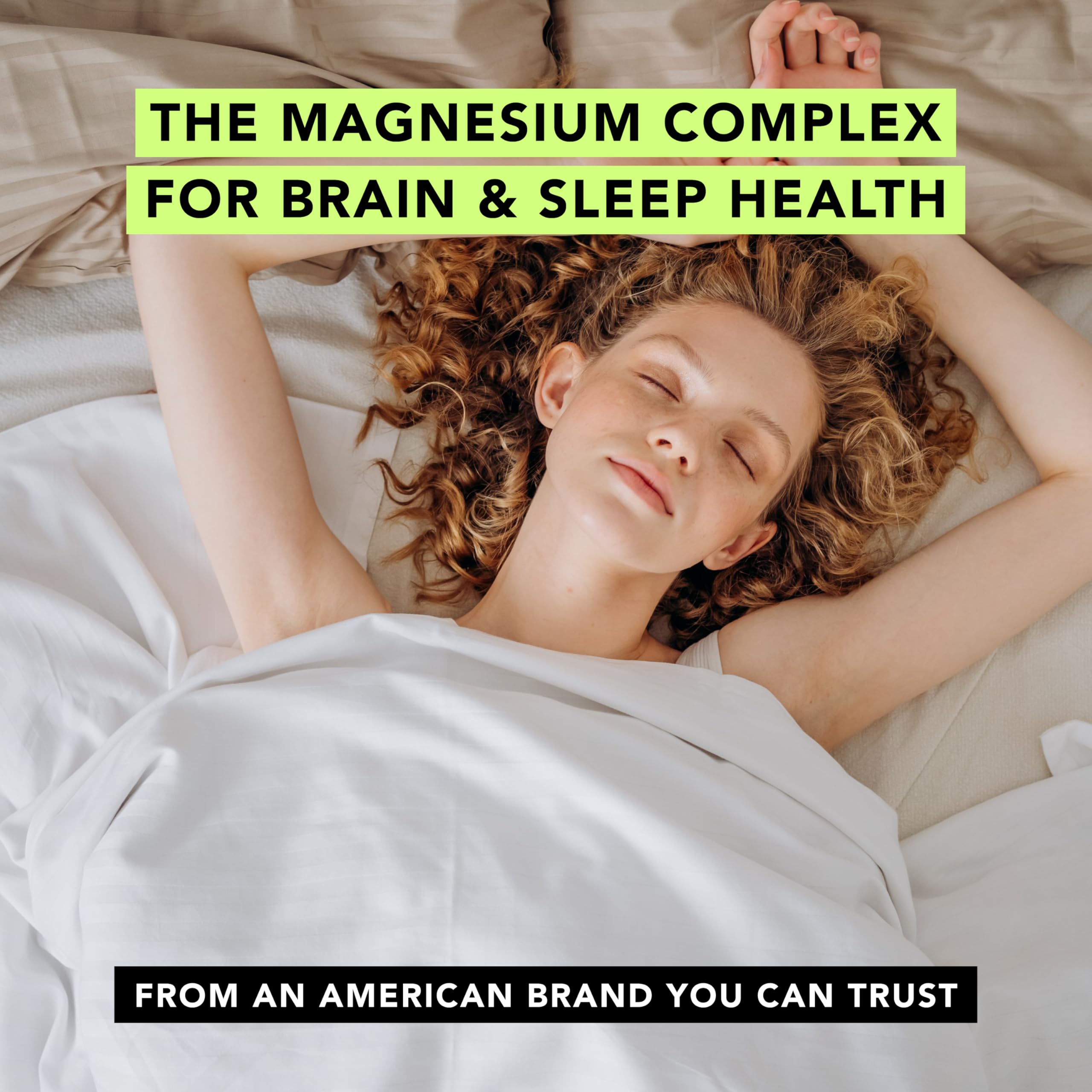 AMANDEAN Magtein Magnesium Complex. L-Threonate, Glycinate, Malate Triple Blend Chelated Magnesium Supplement. 90 Veggie Capsules. High Absorption Branded Ingredients. Brain Health, Sleep, Calm*.