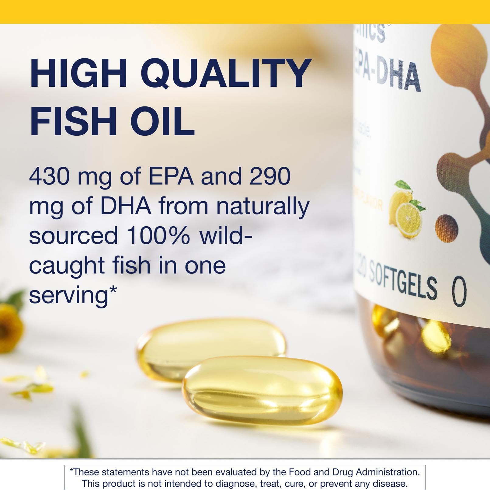 Metagenics OmegaGenics Fish Oil EPA-DHA 720 mg - High Potency Omega-3 Supplement* - Supports Heart, Joint, Brain & Immune Health* - Sustainably Sourced, Purity-Tested Fish Oil - 120 Softgels