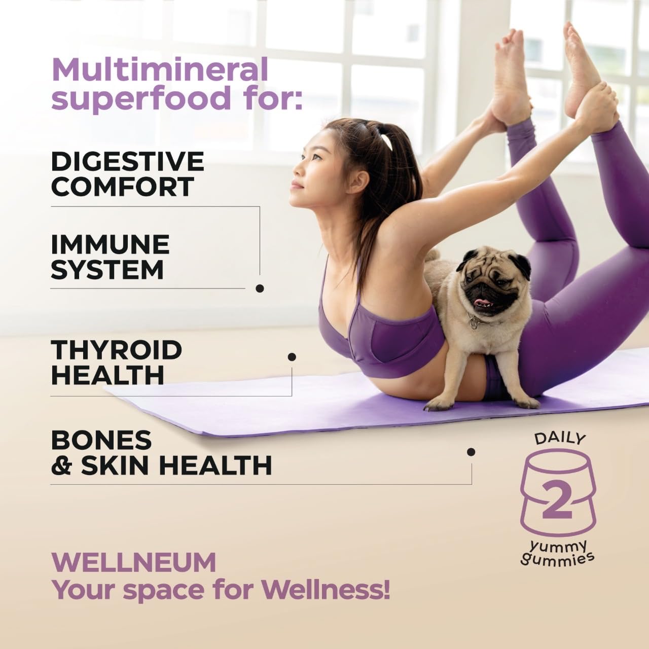 Multimineral Sea Moss Gummies 3000 Mg with Probiotic, Bladderwrack, Black Seed Oil, Ashwagandha, Burdock Root (2 Pack) - Irish Seamoss for Immunity, Thyroid and Gut Health - Vegan, Sugar Free