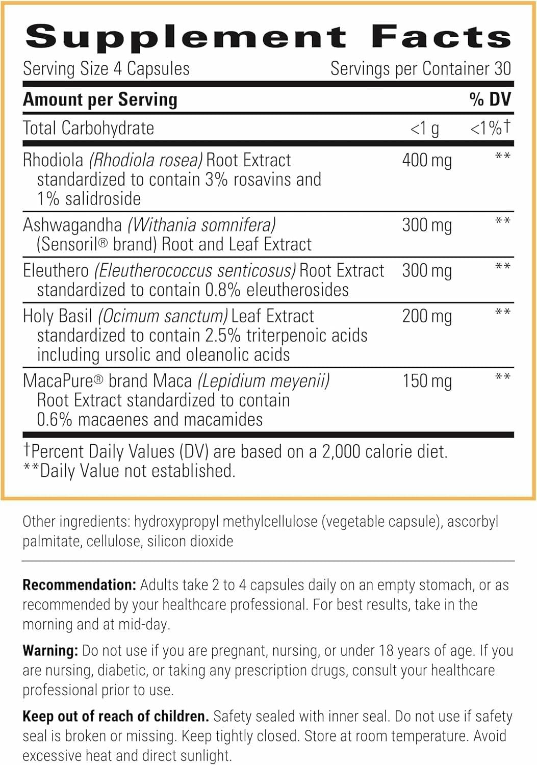 Integrative Therapeutics HPA Adapt - Adaptogenic Supplement for Stress Support* - Includes Ashwagandha, Rhodiola & Other Adaptogenic Herbs* - Vegan, Dairy-Free & Gluten-Free - 120 Capsules