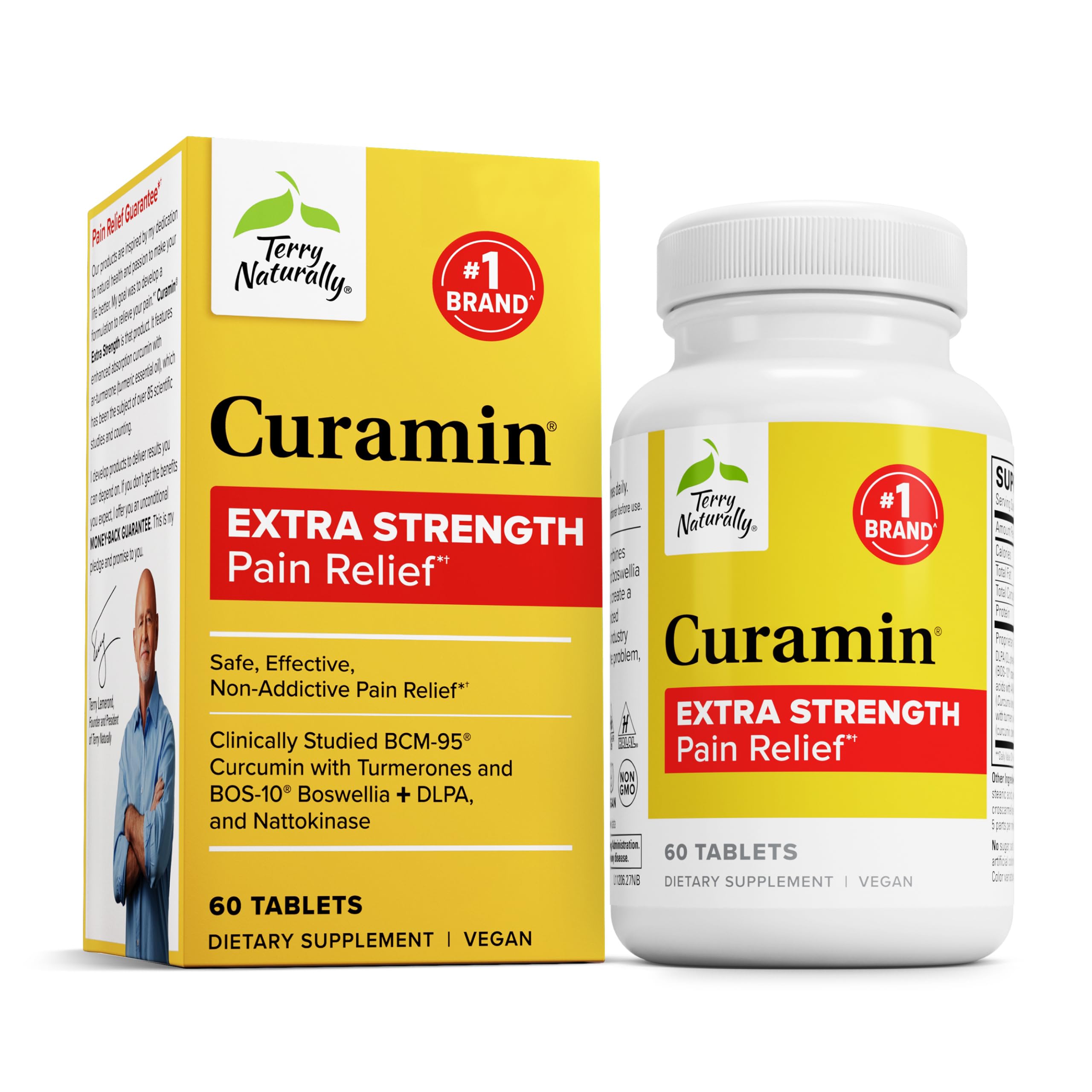 Terry Naturally Curamin Extra Strength - Curcumin & Boswellia Supplement for Healthy Circulation Support - Turmeric Supplement to Support Joints, Muscle Health & Endorphin Production - 60 Tablets