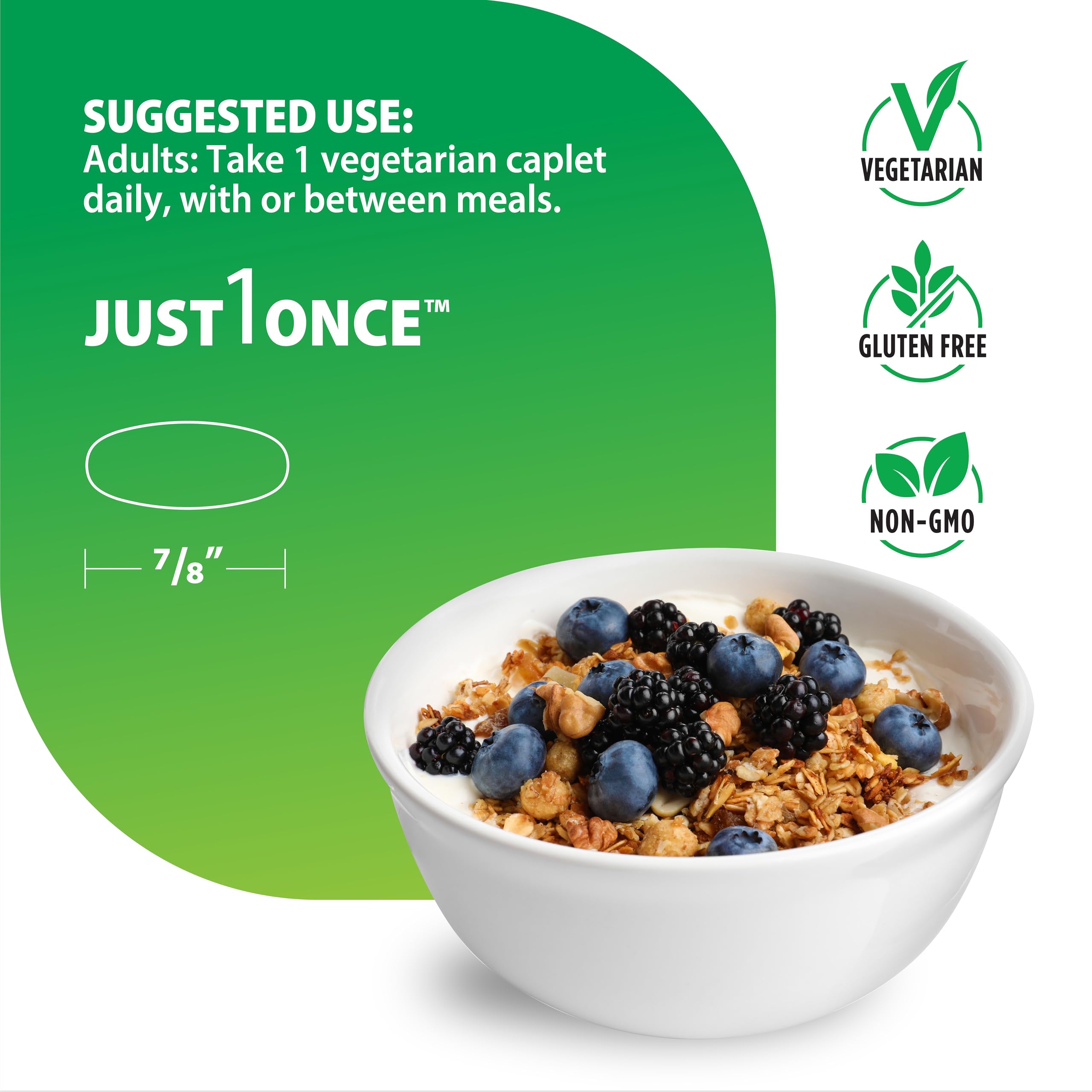 Rainbow Light Mens Multivitamin One + for 50 Plus | 60 Caplets | Supports Muscle Health | with Vitamins C, D, and Zinc | Real Food Nutrients, Digestive Enzymes & Probiotics