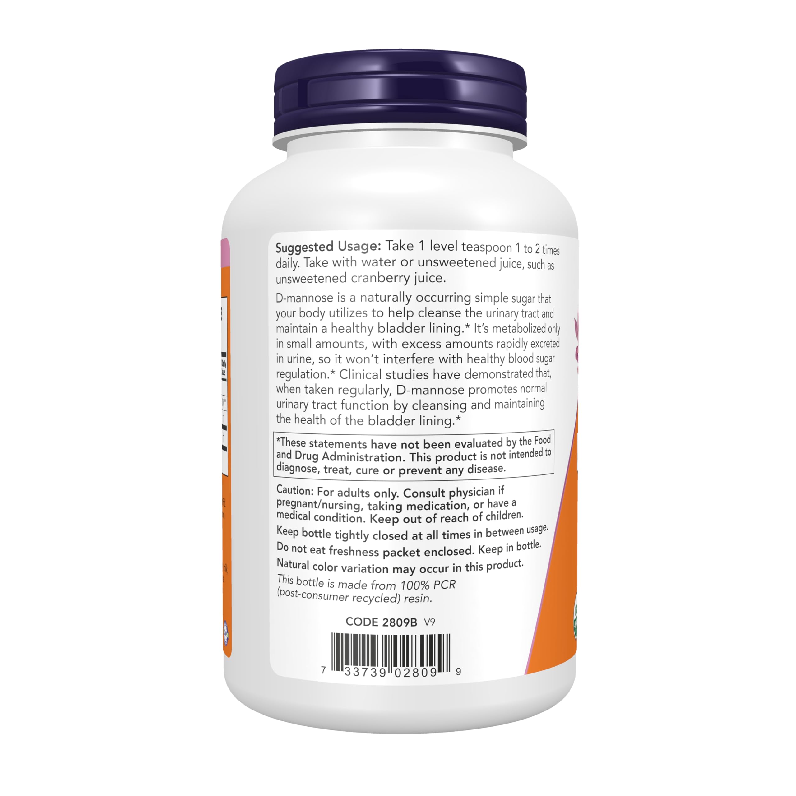 NOW Foods Supplements, D-Mannose Powder, Non-GMO Project Verified, Healthy Urinary Tract*, 6-Ounce