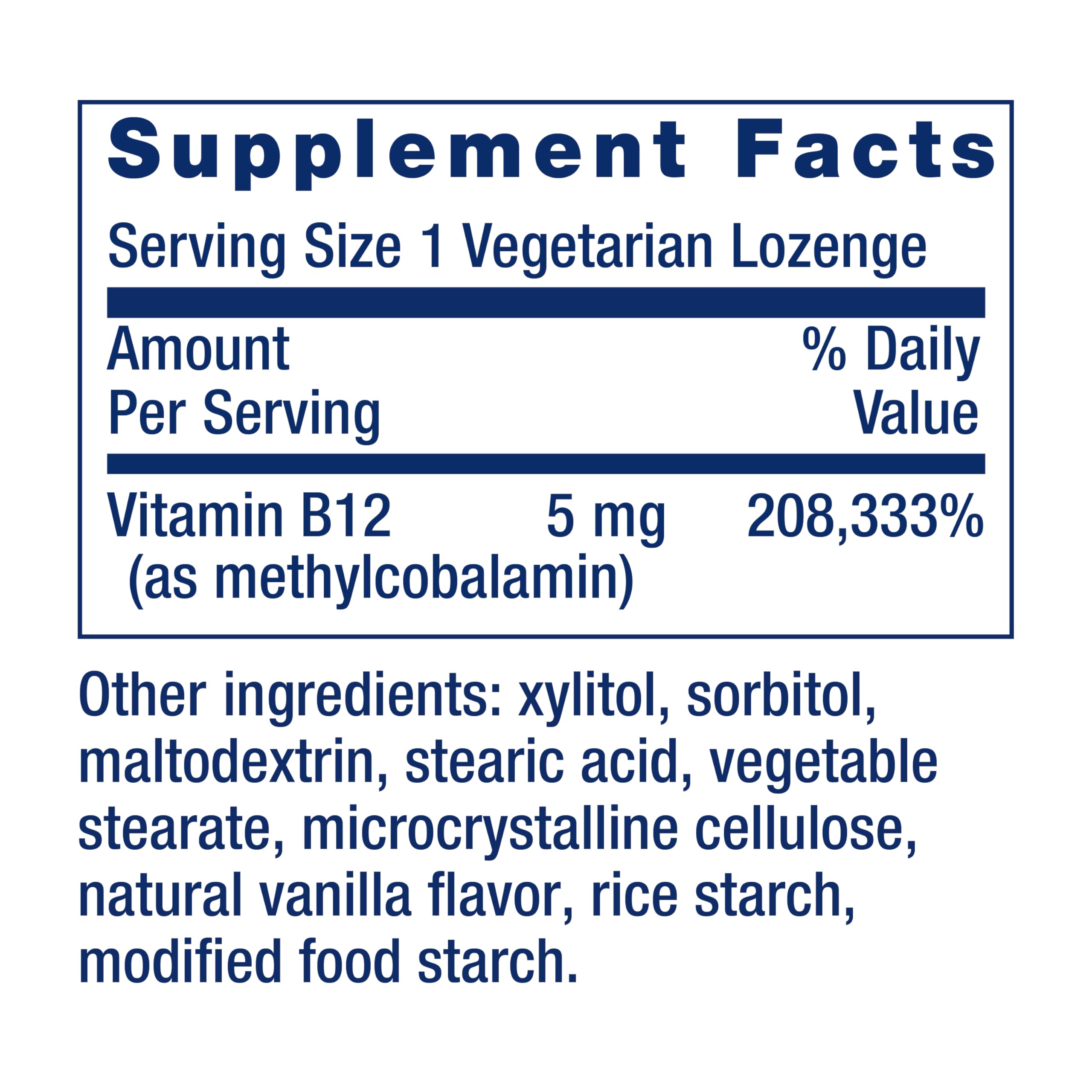 Life Extension Vitamin B12 Methylcobalamin, Nerve Health Supplement, Cognitive Support, Energy Vitamin, methylcobalamin B12, 5 mg, Quick-Dissolving, Gluten-Free, Non-GMO, Vegetarian, 60 lozenges