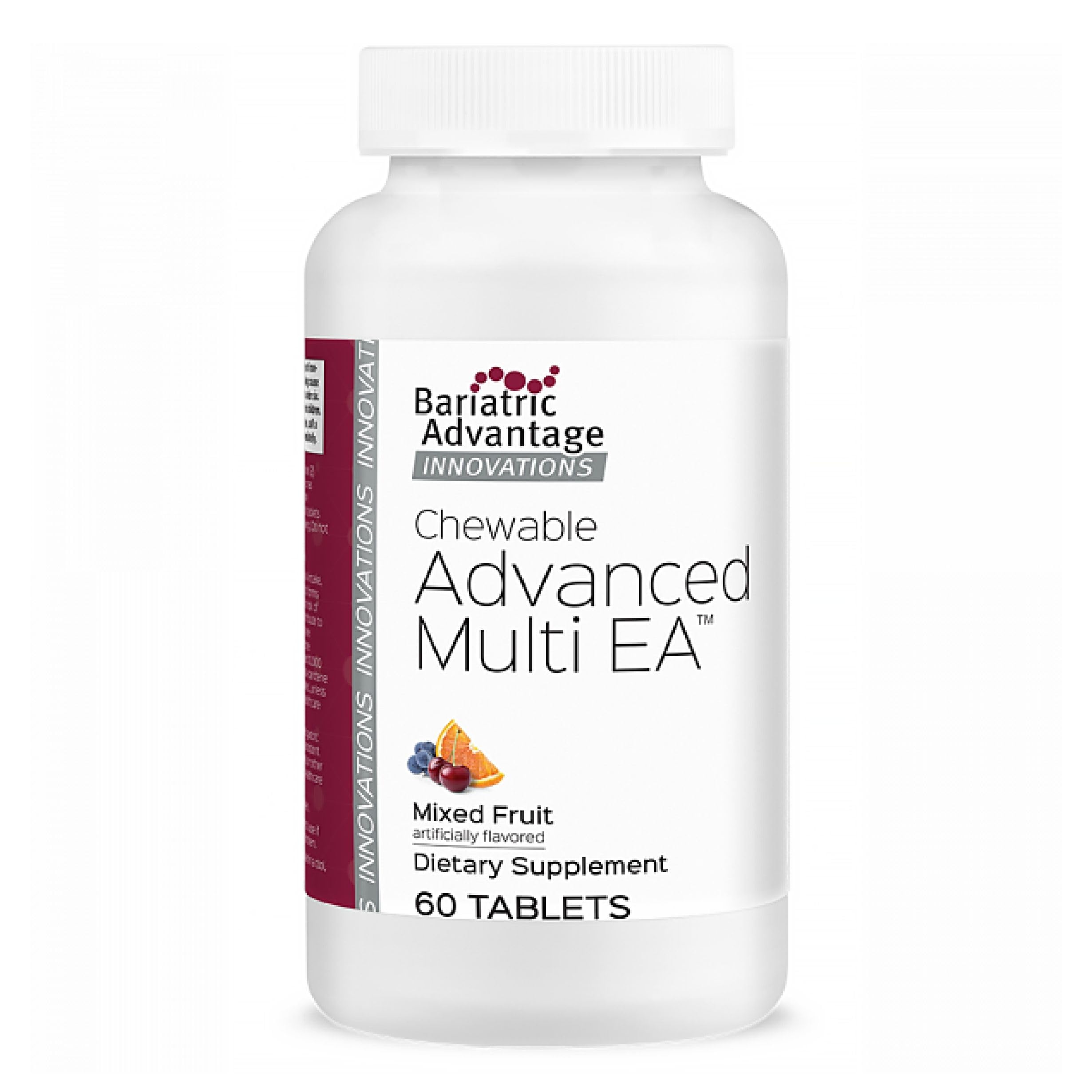 Bariatric Advantage Chewable Advanced Multi EA - High Potency Daily Multivitamin with Iron for Bariatric Surgery Patients - Mixed Fruit Flavor - 60 Count