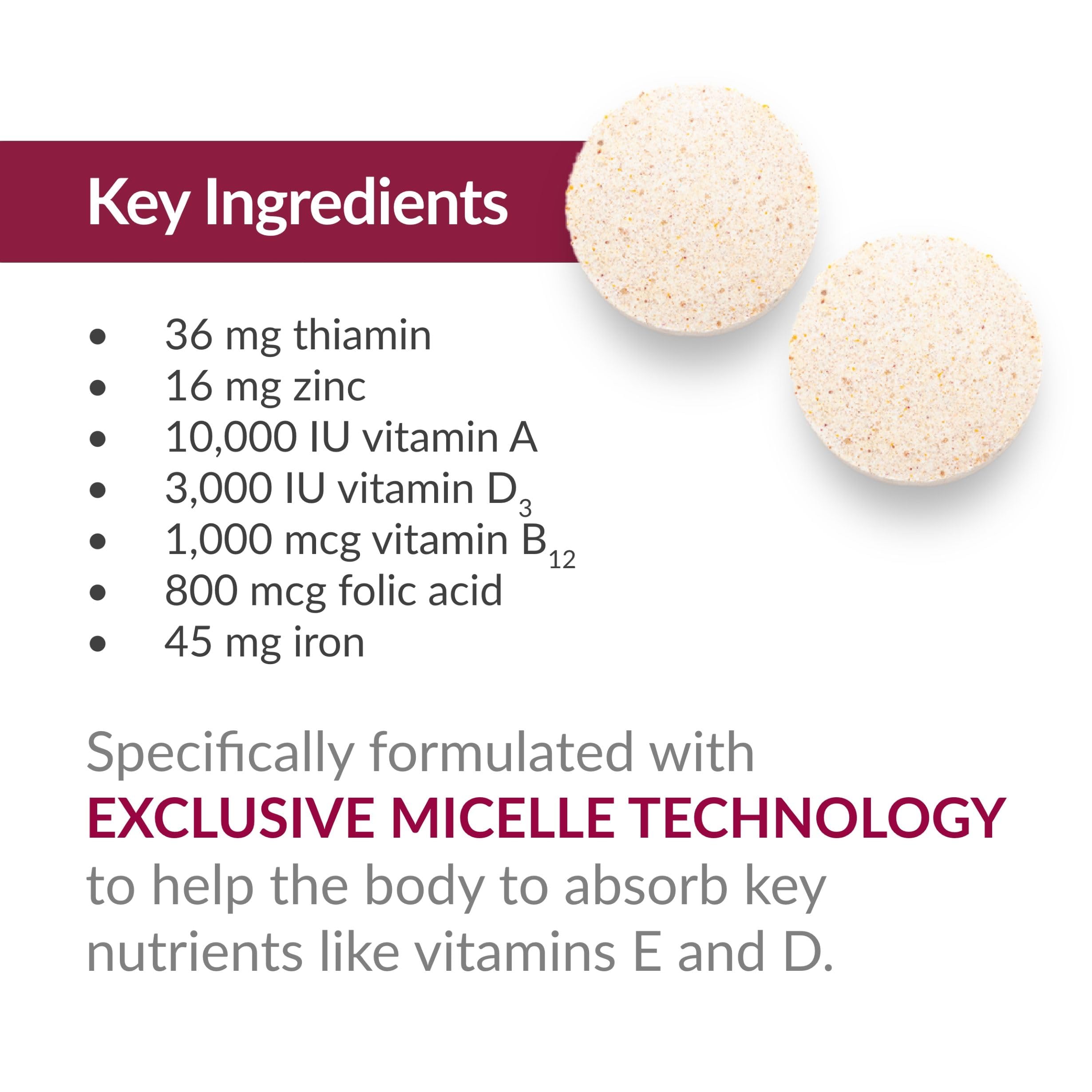 Bariatric Advantage Chewable Advanced Multi EA - High Potency Daily Multivitamin with Iron for Bariatric Surgery Patients - Mixed Fruit Flavor - 60 Count