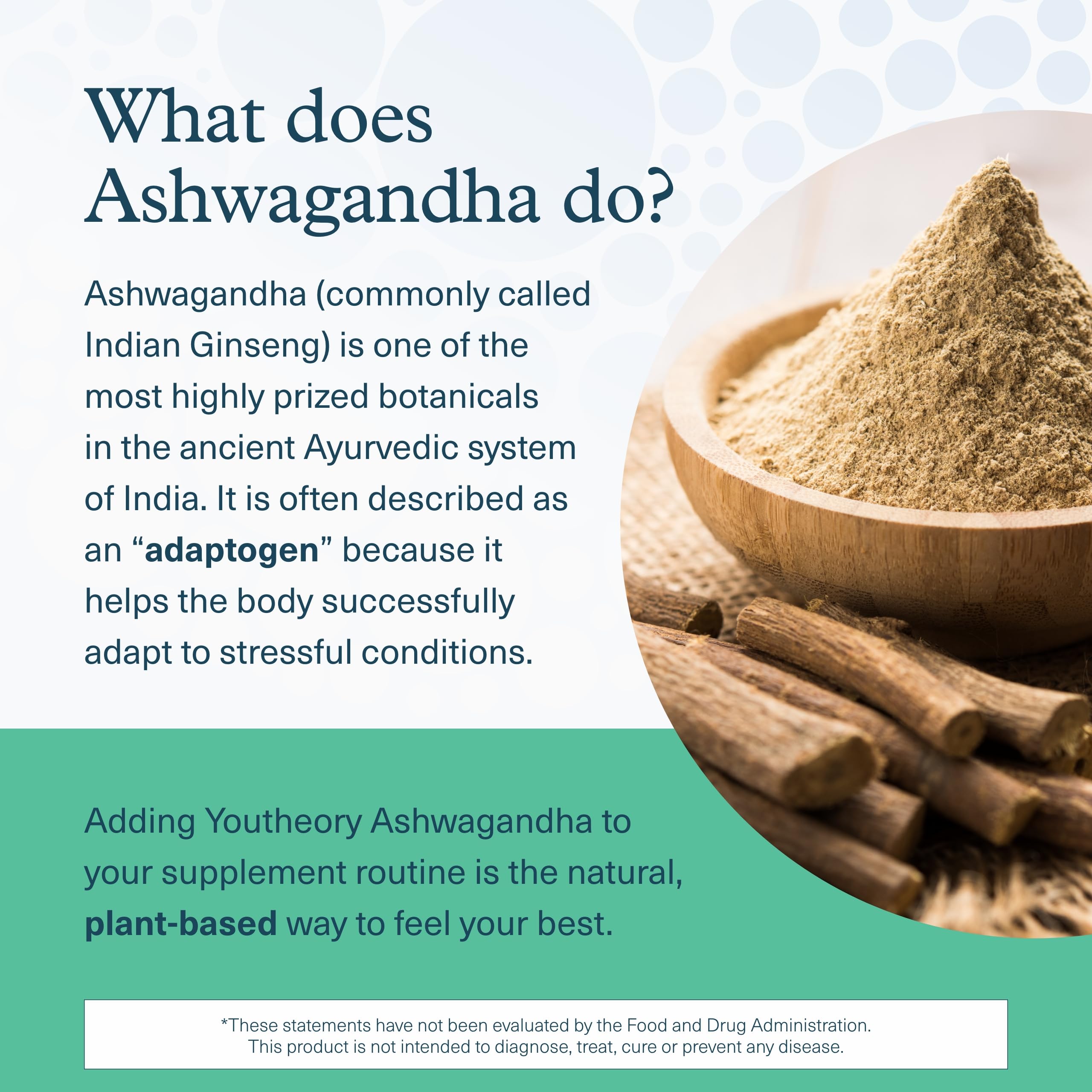 Youtheory Ashwagandha + GABA - Adaptogenic Blend with Organic KSM-66 & Ginger - Aids Stress Relief & Mood* - Supports Energy Levels* - 60 Vegetarian Capsules (30-Day Supply)*