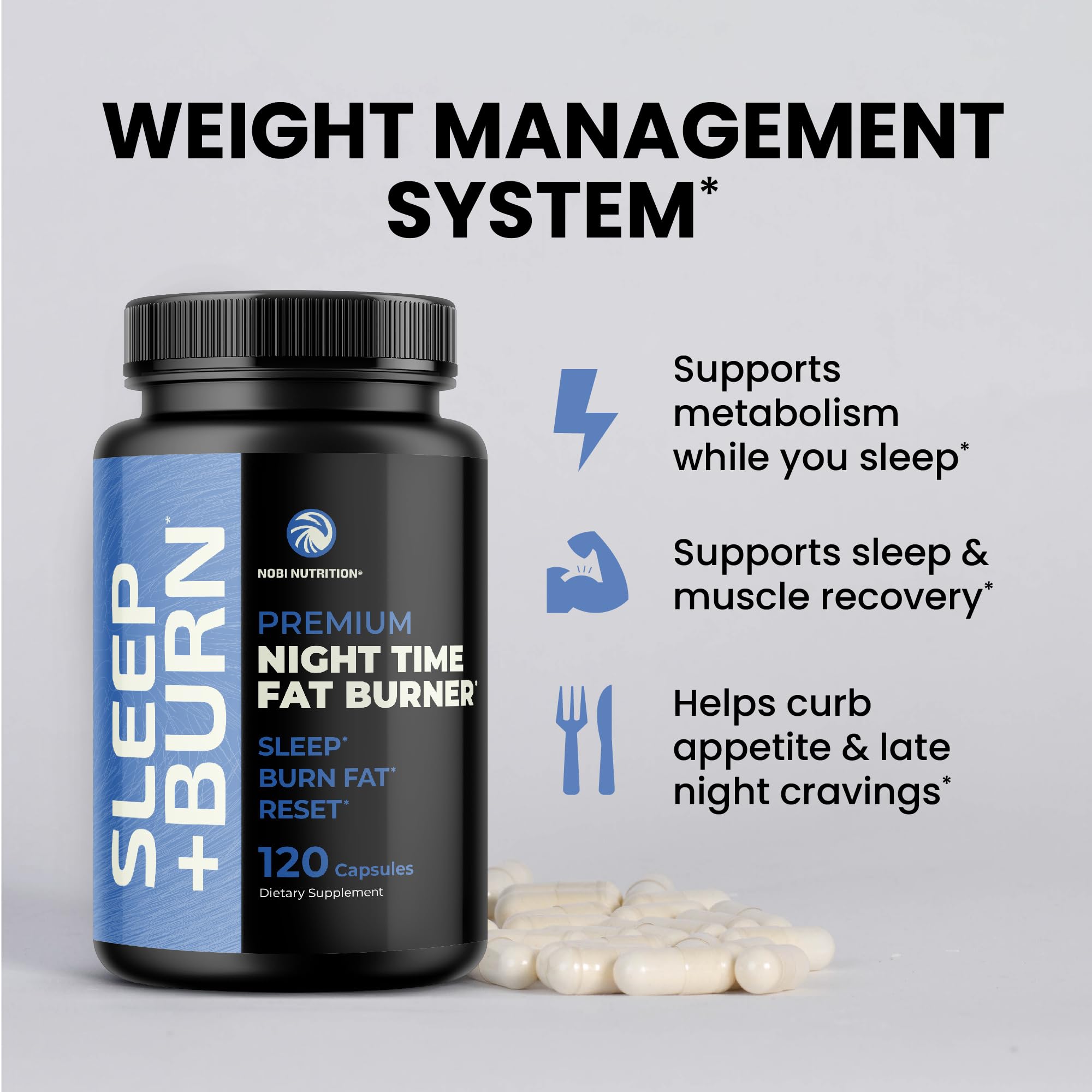 Night Time Fat Burner to Shred While You Sleep | Belly Fat Burner, Carb Blocker and Weight Loss Support Supplements | Lose Weight, Support Metabolism and Fall Asleep | 120 Nighttime Diet Pills