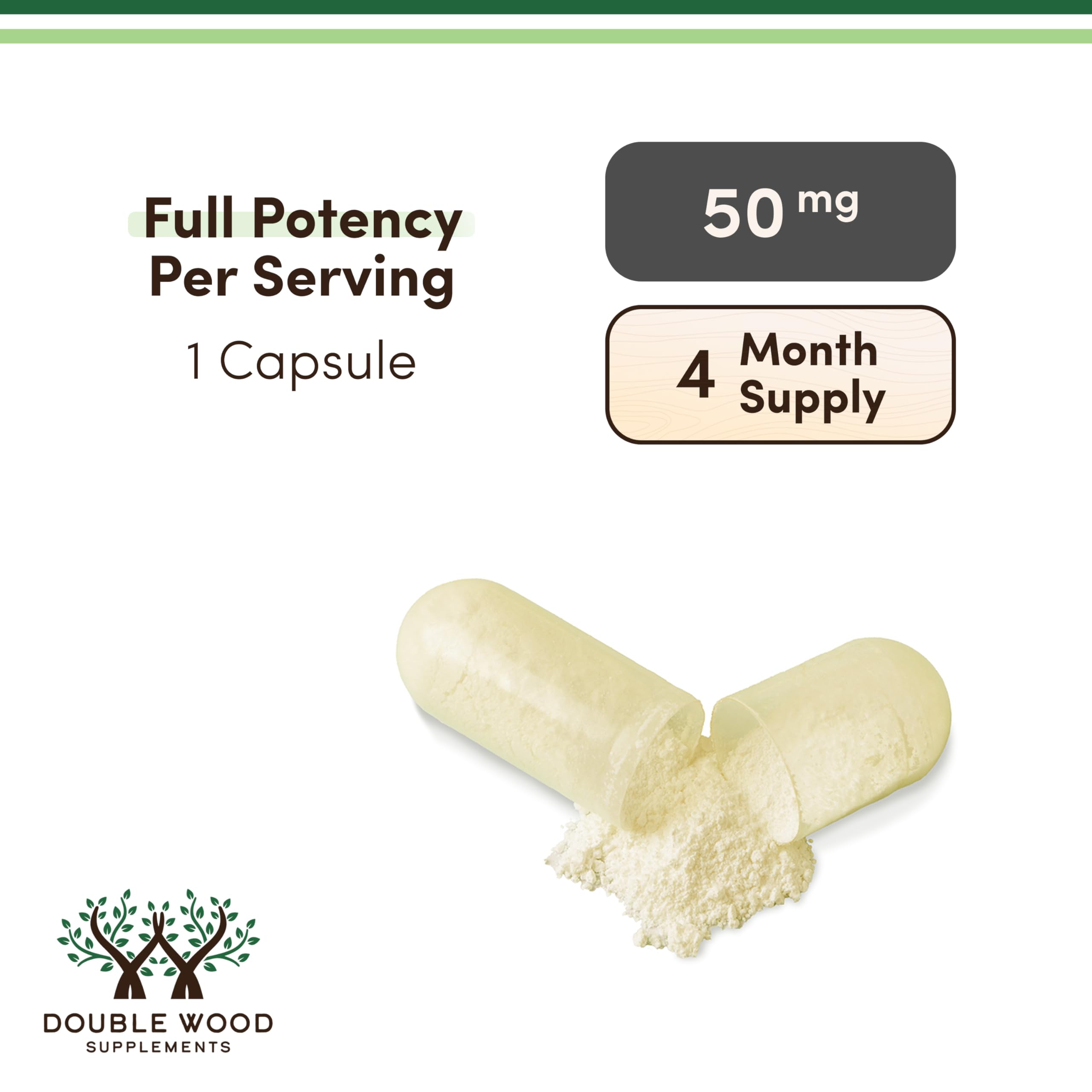 Apigenin Supplement - 50mg per Capsule, 120 Count (Powerful Bioflavonoid Found in Chamomile Tea for Relaxation, Sleep, and Mood) Senolytic Flavonols for Aging (Gluten Free) by Double Wood