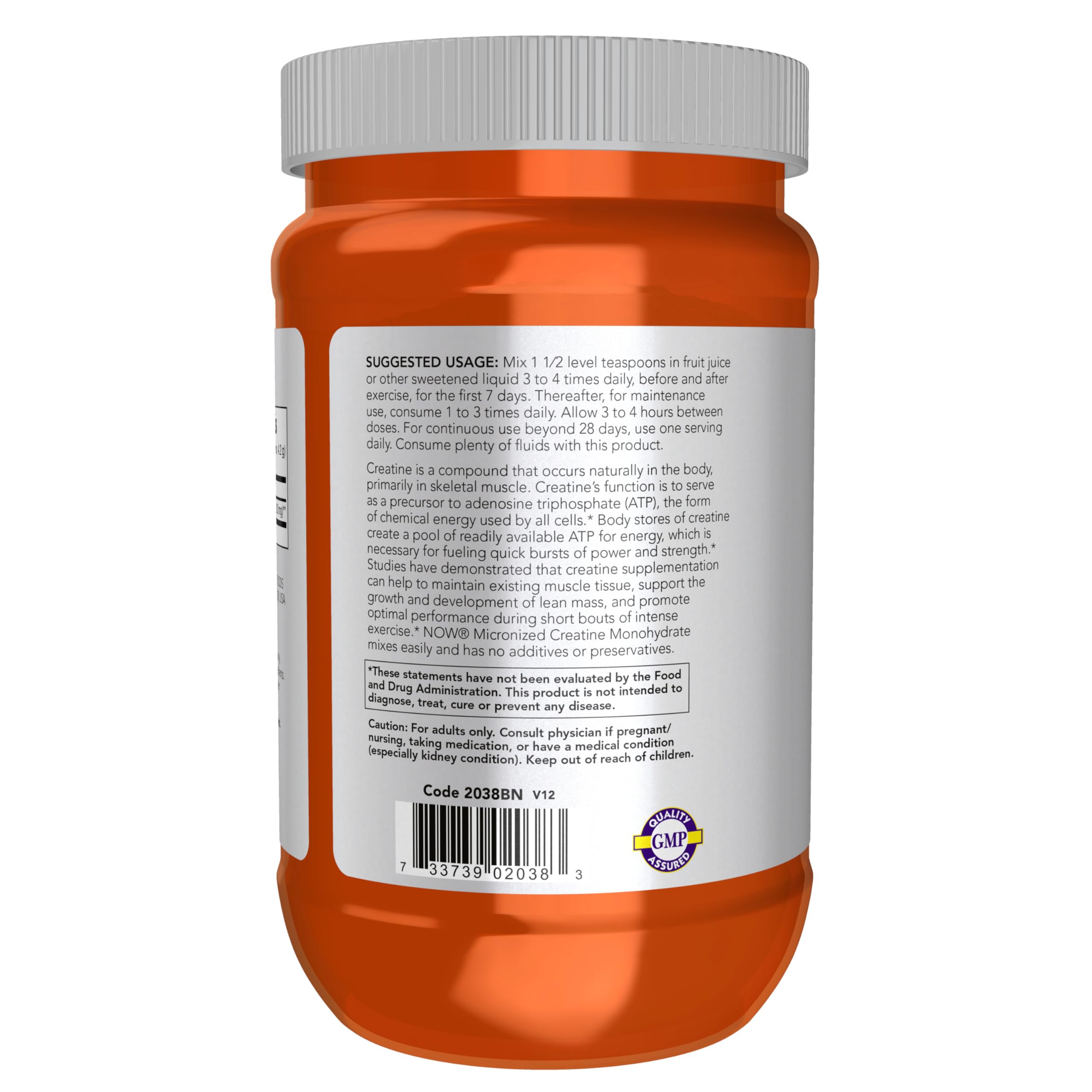 NOW Foods Sports Nutrition, Micronized Creatine Powder 500 g, Mass Building*/Energy Production*, 1.1-Pound