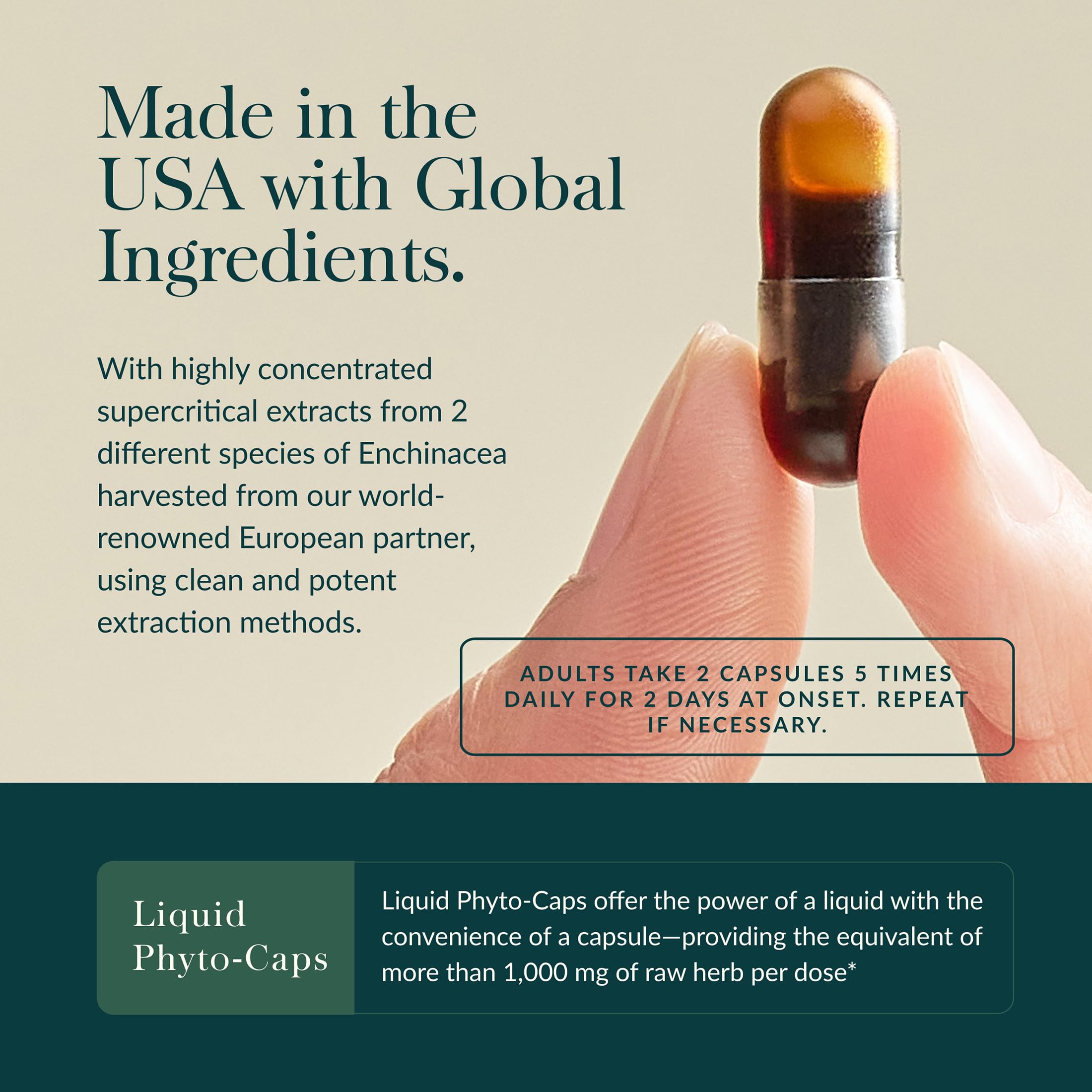 Gaia Herbs Quick Defense - Fast-Acting Immune Support Supplement* - Echinacea, Black Elderberry, Ginger & Andrographis - 40 Vegan Liquid Phyto-Caps (20 Servings)