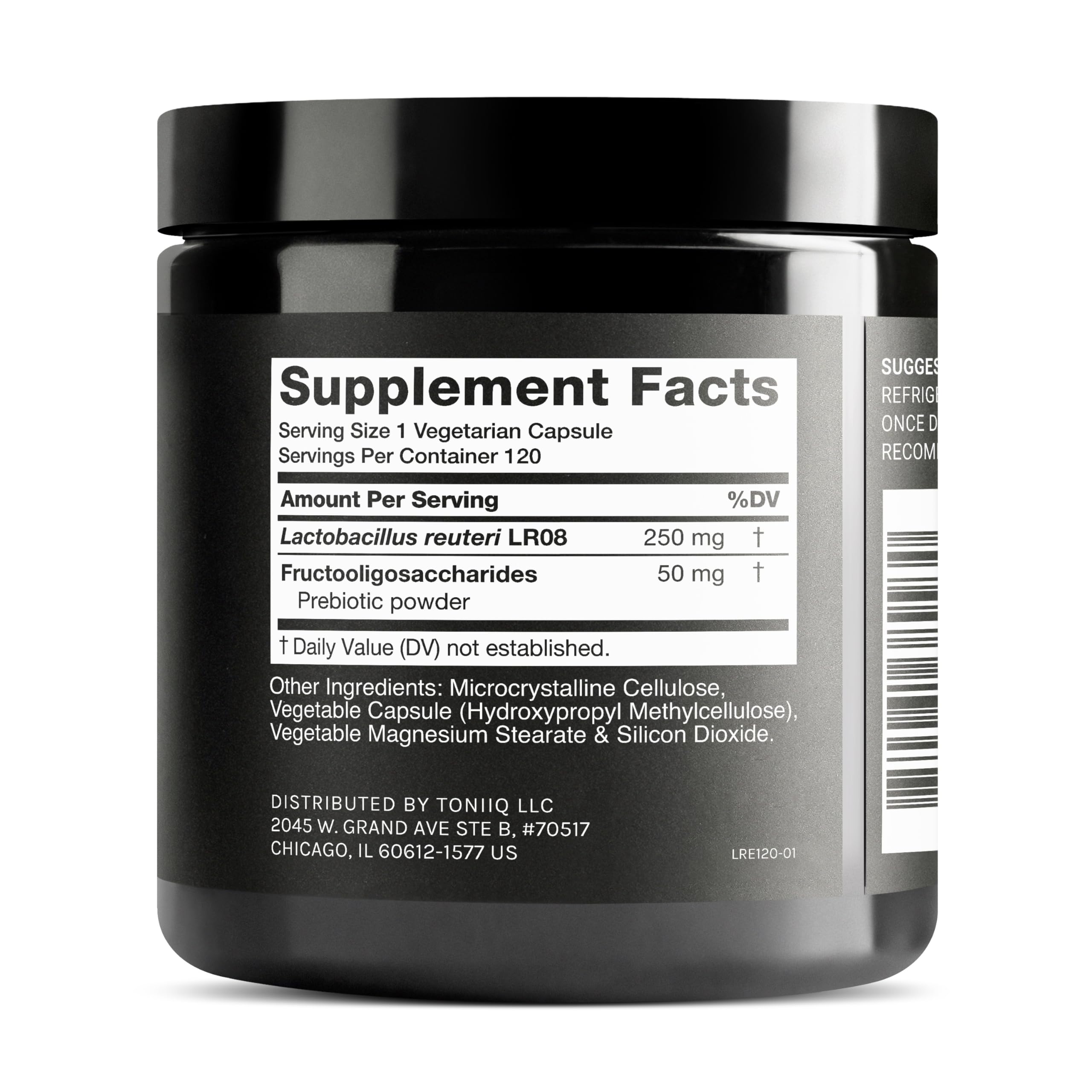 Toniiq 50 Billion CFU Lactobacillus Reuteri Probiotic 50mg per Serving - L Reuteri Probiotics - Highest CFU Count Lactobacillus Reuteri Probiotic - 120 Vegetarian Capsules - 120 Servings