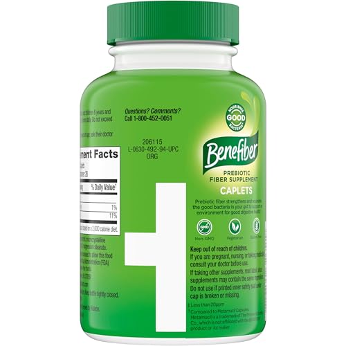 Benefiber Prebiotic Fiber Supplement Caplets, 84 Count