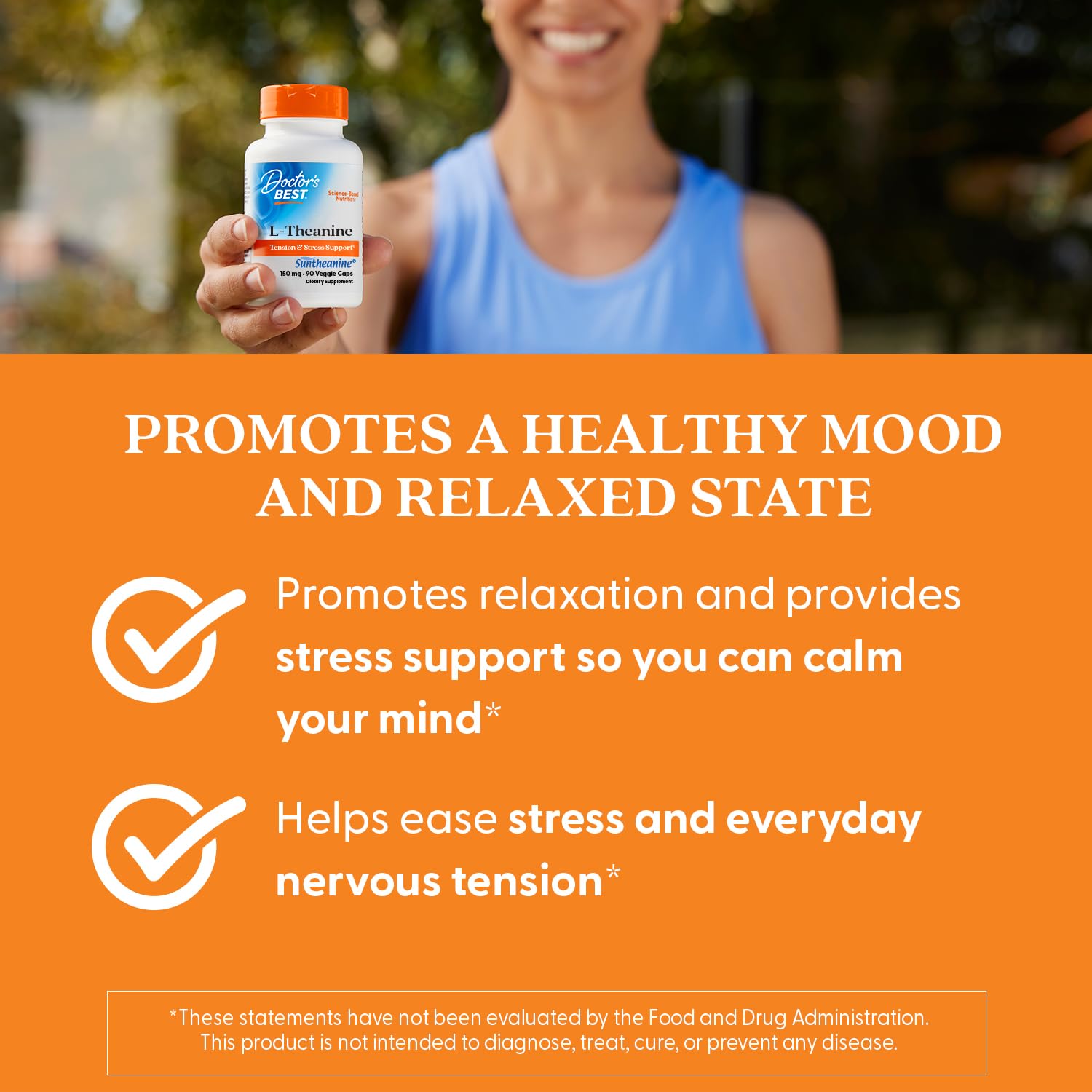 Doctor's Best L-Theanine Contains Suntheanine, Helps Reduce Stress & Sleep, Non-GMO, Gluten Free, Vegan, 150 mg (DRB-00197), 90 Count