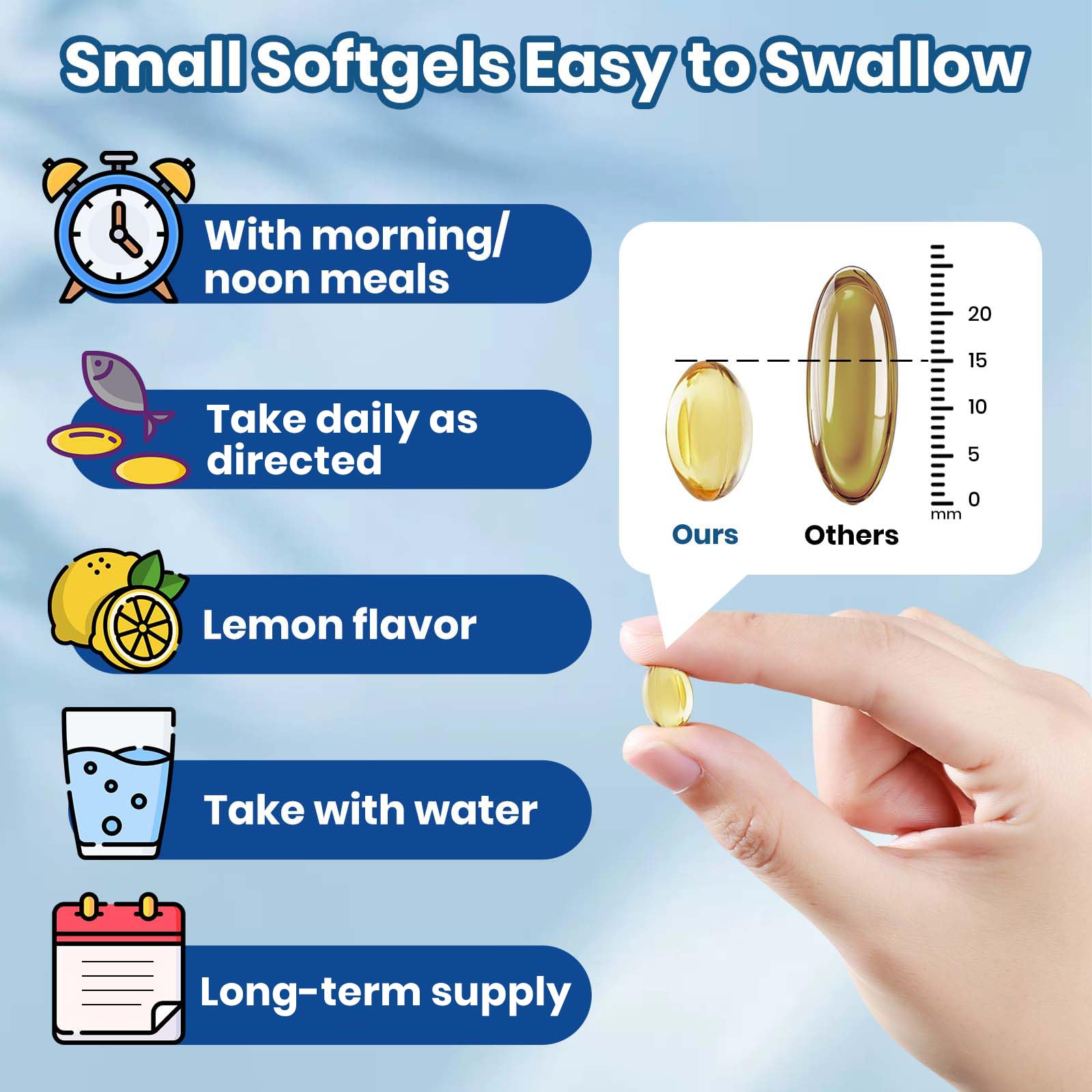 Arofum Omega 3 Fish Oil with Vitamin D3 K2 – 300 Lemon Flavored Burpless Softgels | Fish Oil Omega 3 Supplements Support Heart, Brain, Eyes & Immune Health | Gluten-Free, Non-GMO